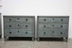 Pair of Swedish Antique Blue Painted Chests 19th Century
