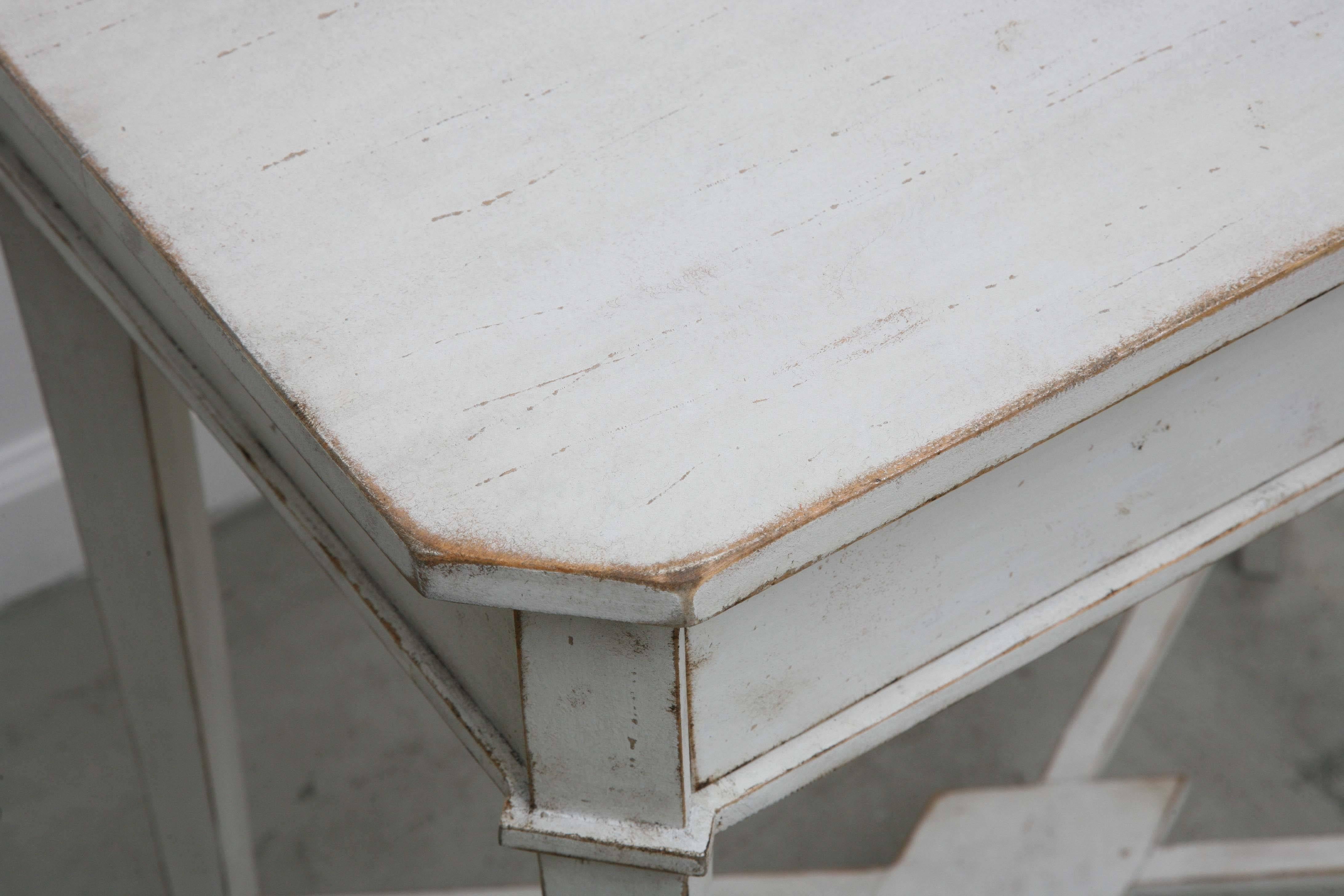 Pine Antique Swedish Gustavian Pained Work Table, 19th Century
