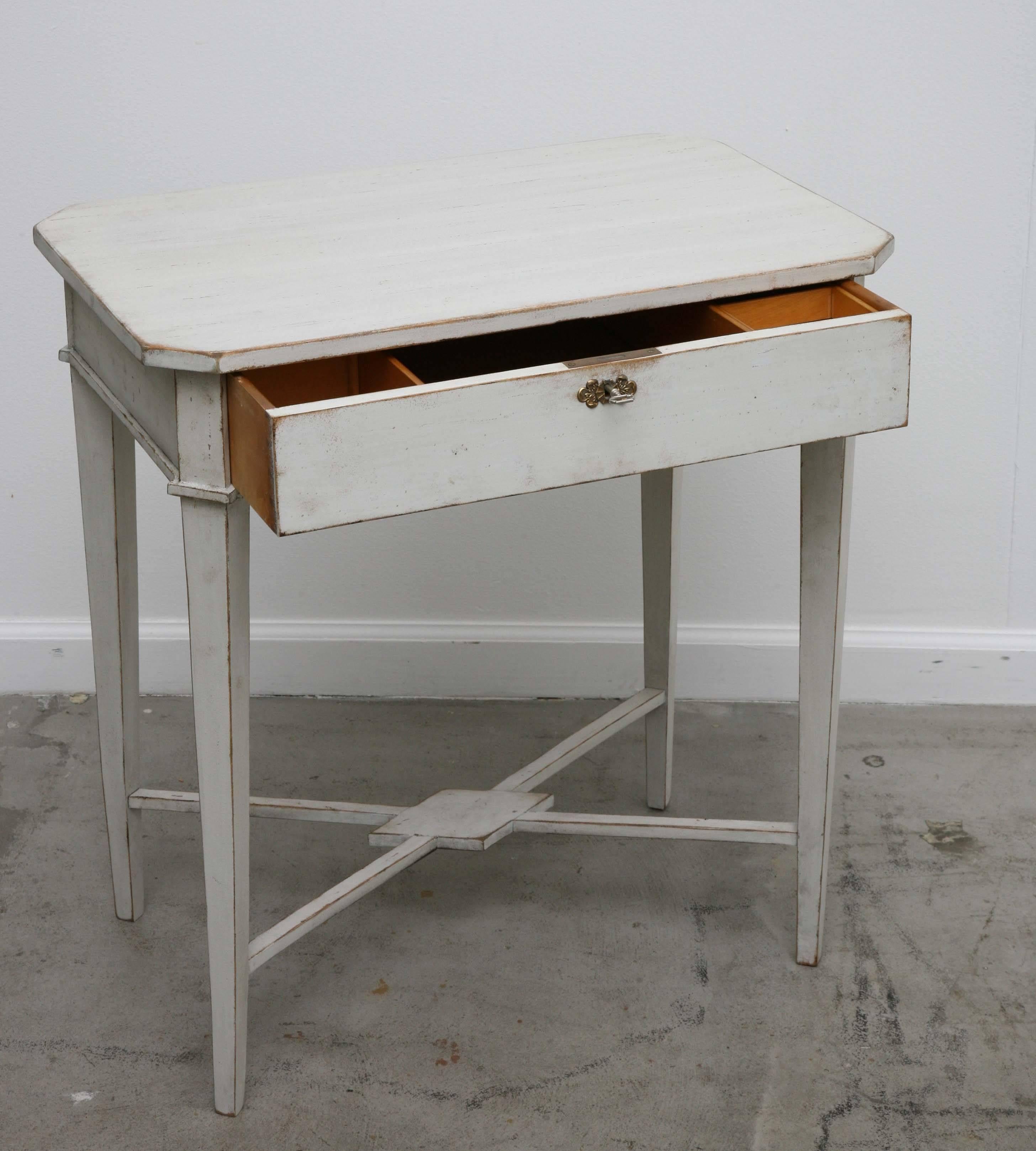 Antique Swedish Gustavian Pained Work Table, 19th Century 2