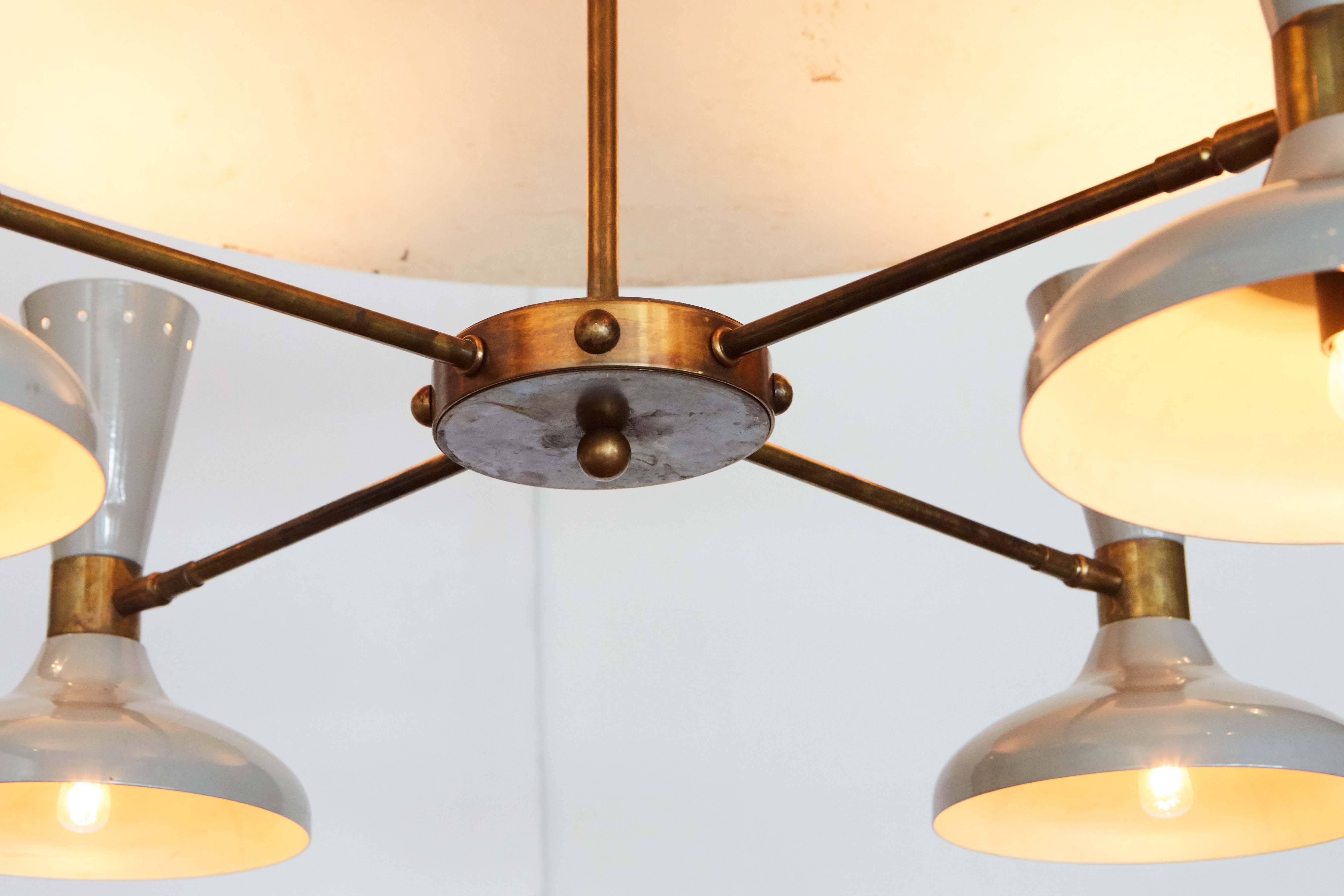 Four Pendant Ceiling Fixture, Italy In Good Condition For Sale In Los Angeles, CA