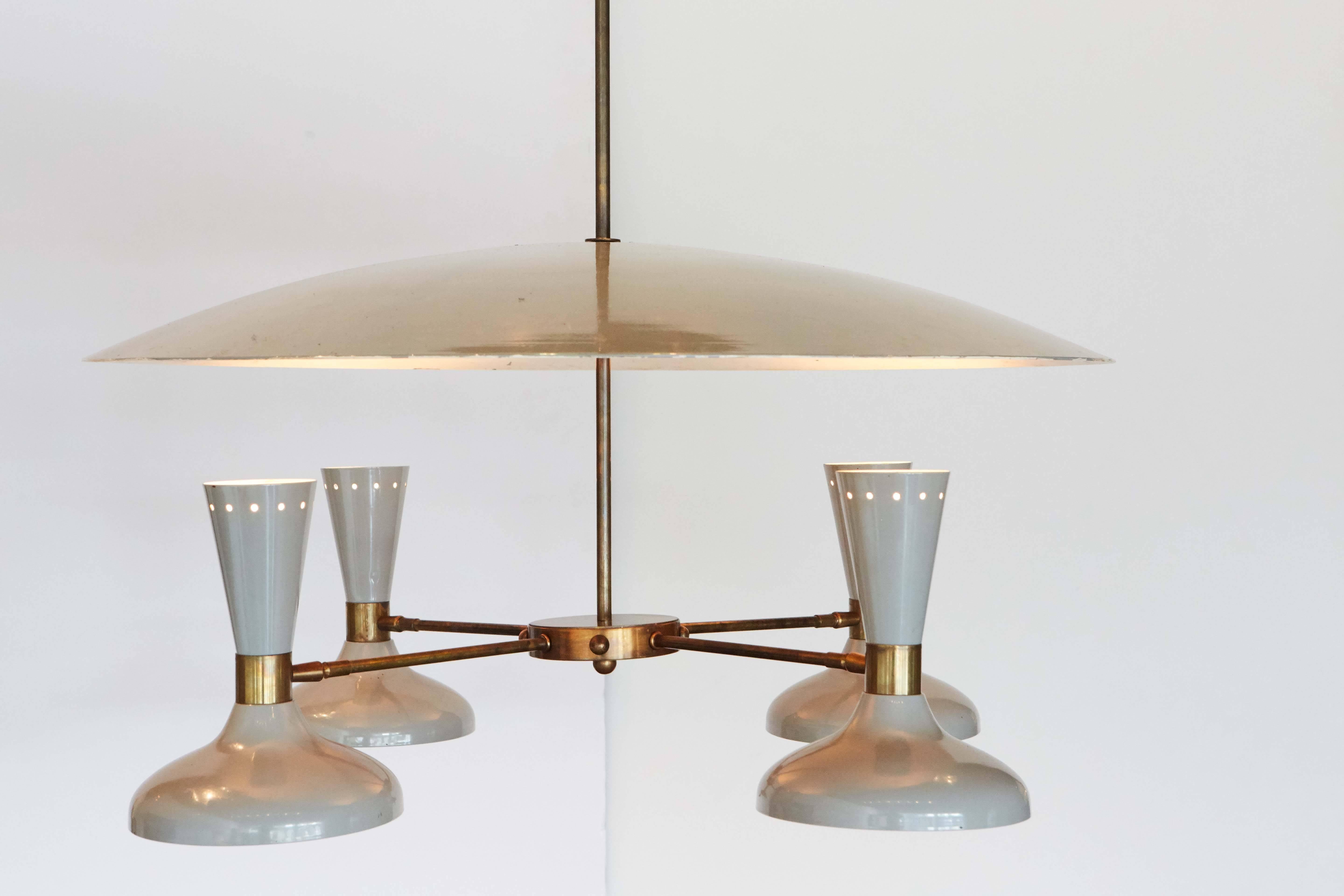 20th Century Four Pendant Ceiling Fixture, Italy For Sale