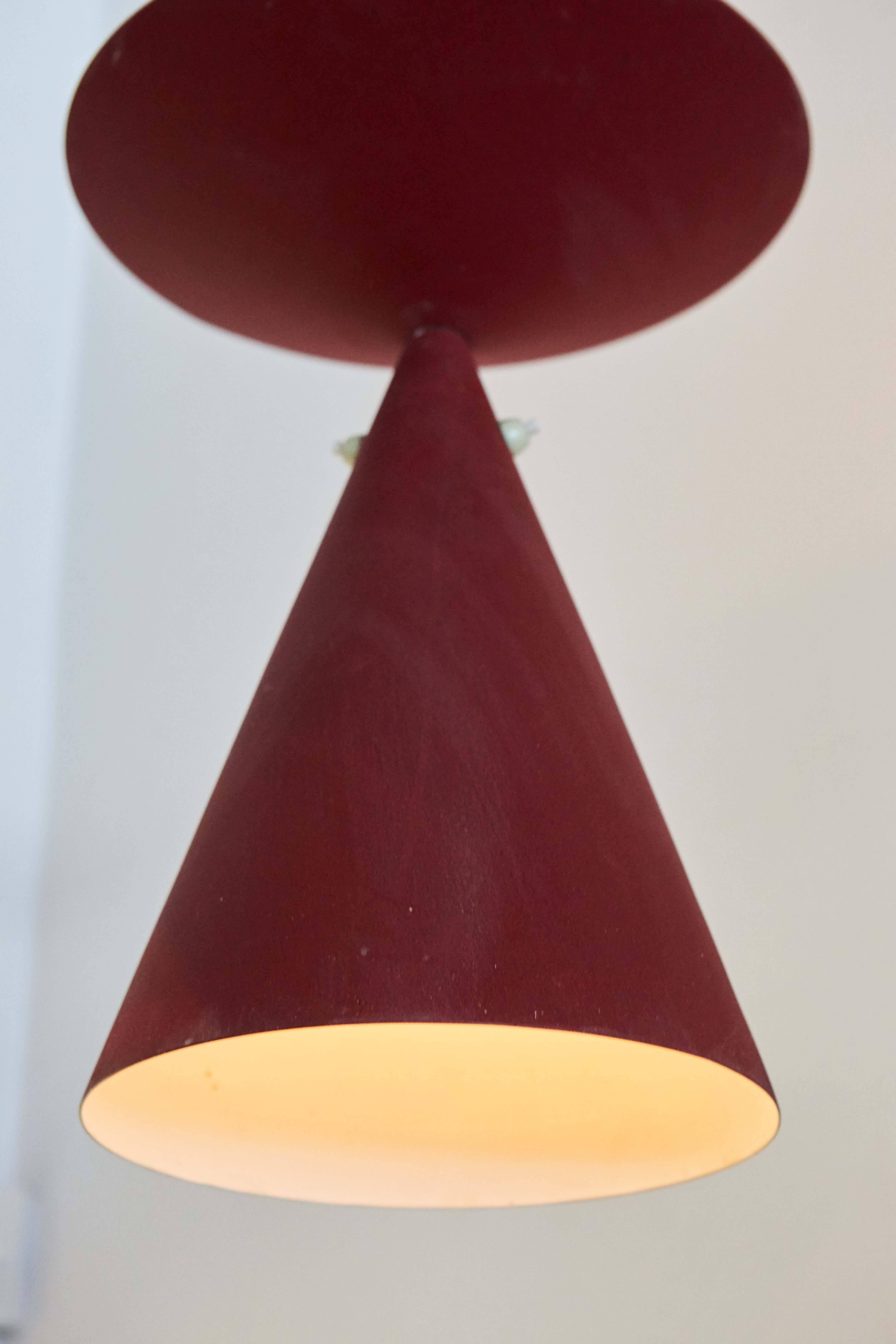 Bertil Brisborg's rare ceiling pendant, only produced in black or ox blood red.