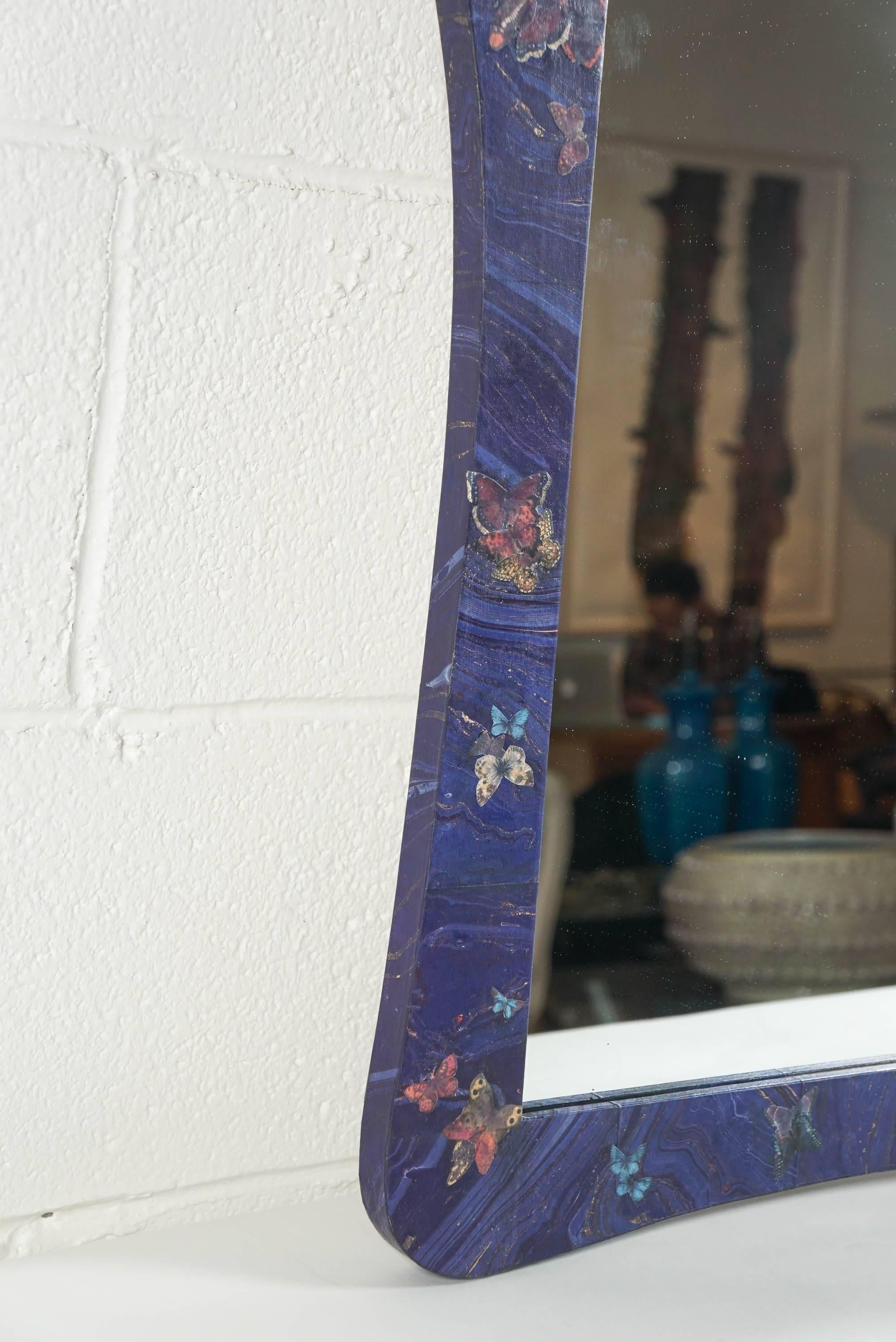 Paper Butterflies Decoupage Mirror