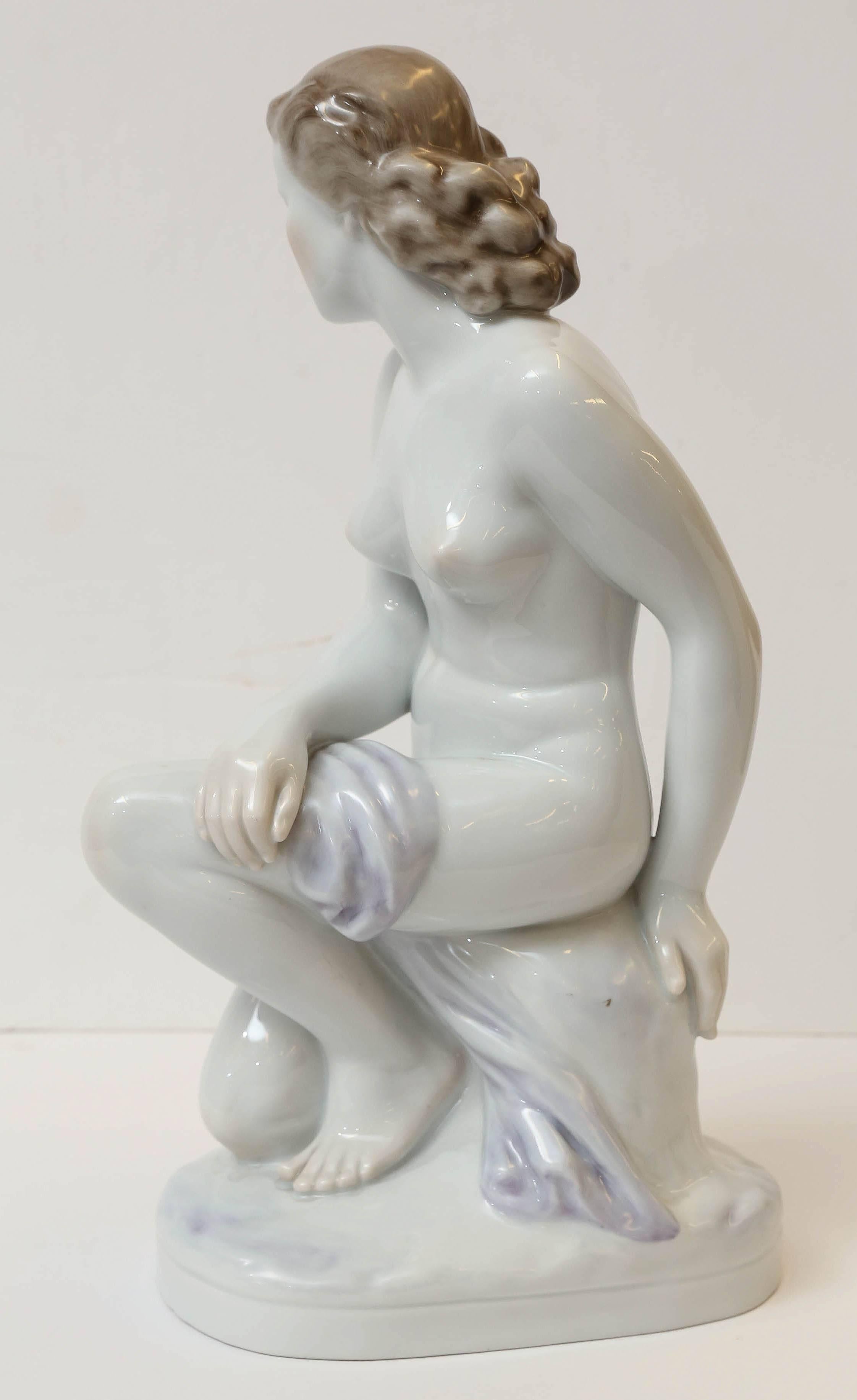 Herend female nude figure, hand-painted. # 7719.
Condition is perfect, circa 1960s.