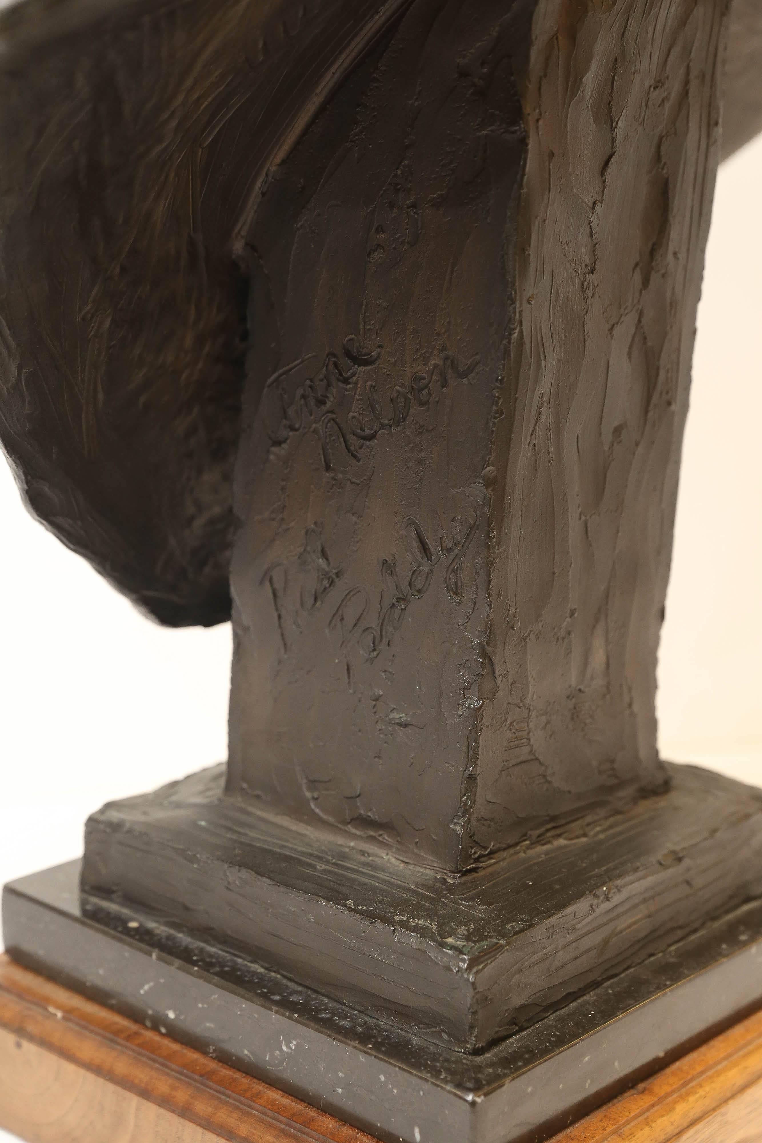 American Edd Hayes Bronze Bust of a Man