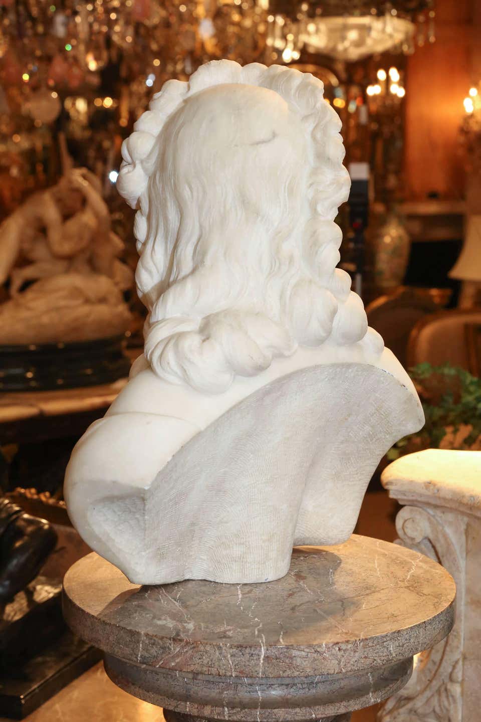 Marble Bust of a Woman, French, 19th Century In Excellent Condition For Sale In Houston, TX