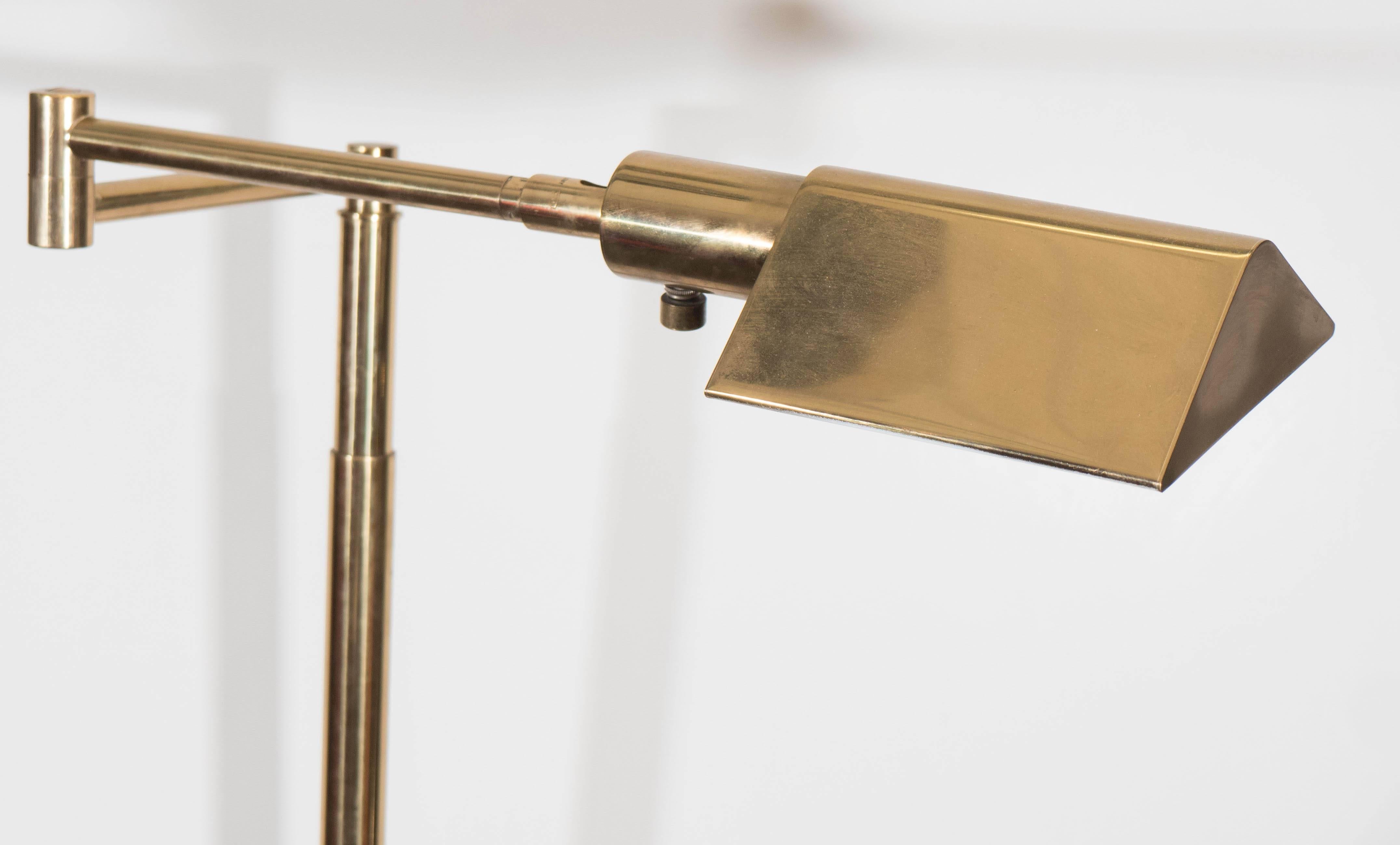 Koch & Lowy Articulated Floor Lamp in Brass In Good Condition In New York, NY