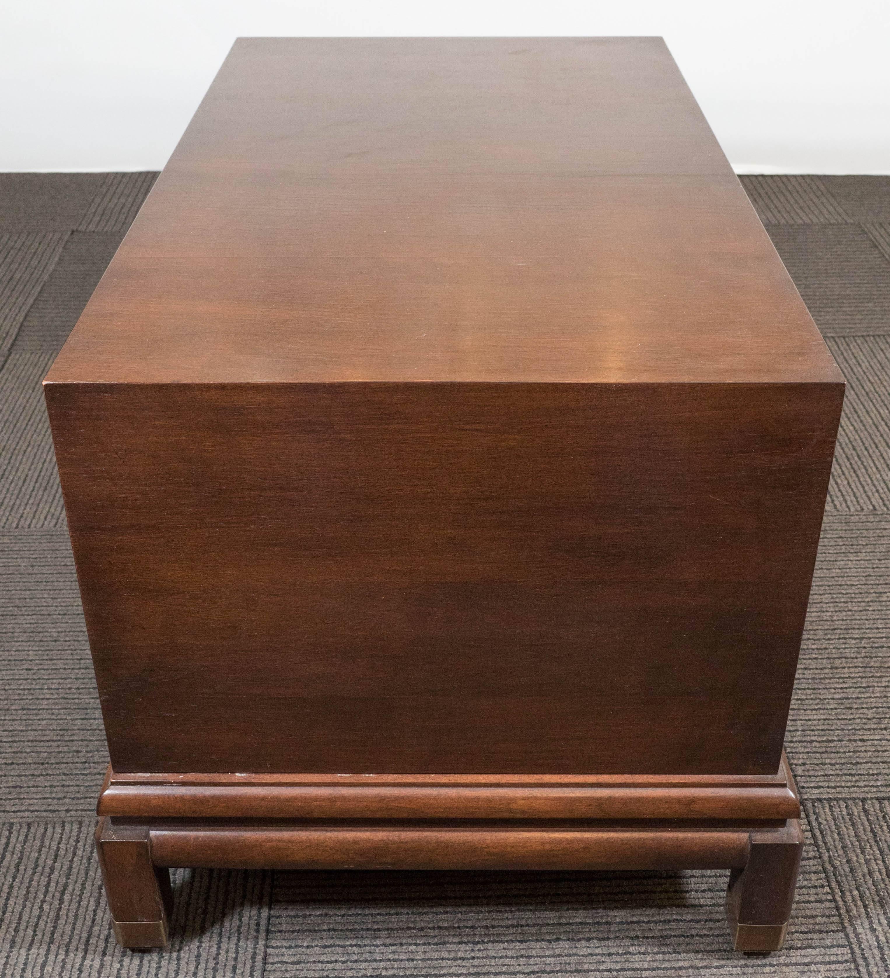 Renzo Rutili Two-Drawer Chest with Rush Cord Bench for Johnson Furniture 2