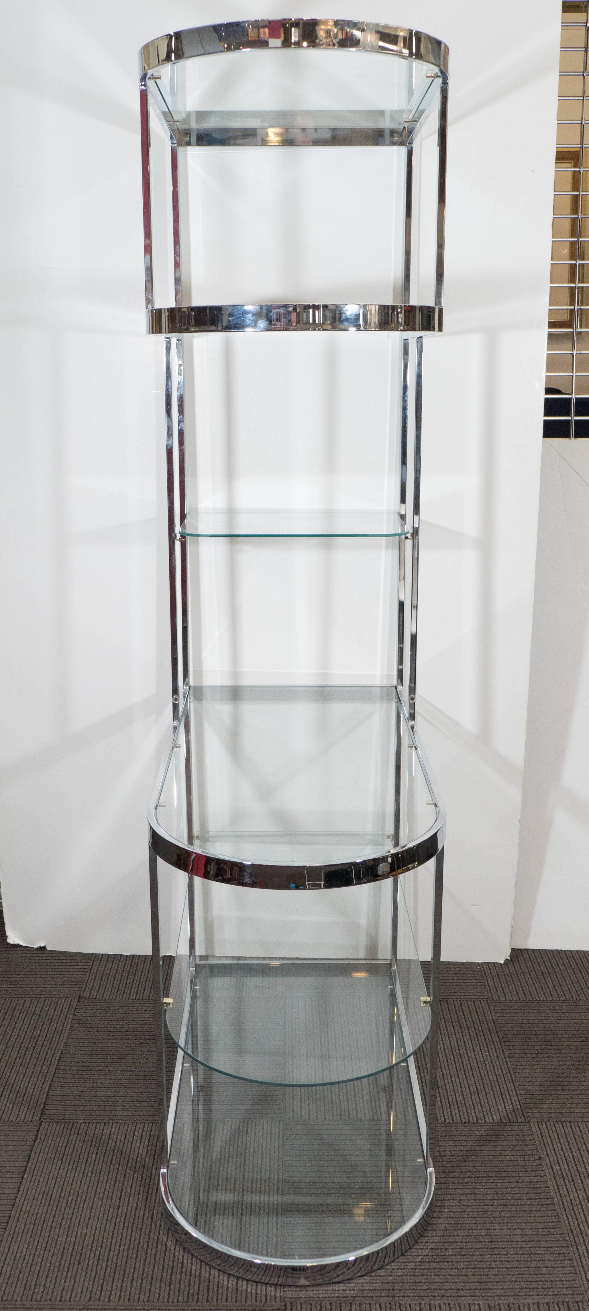 Streamlined Chrome Etagere and Room Divider in the Style of Milo Baughman 2