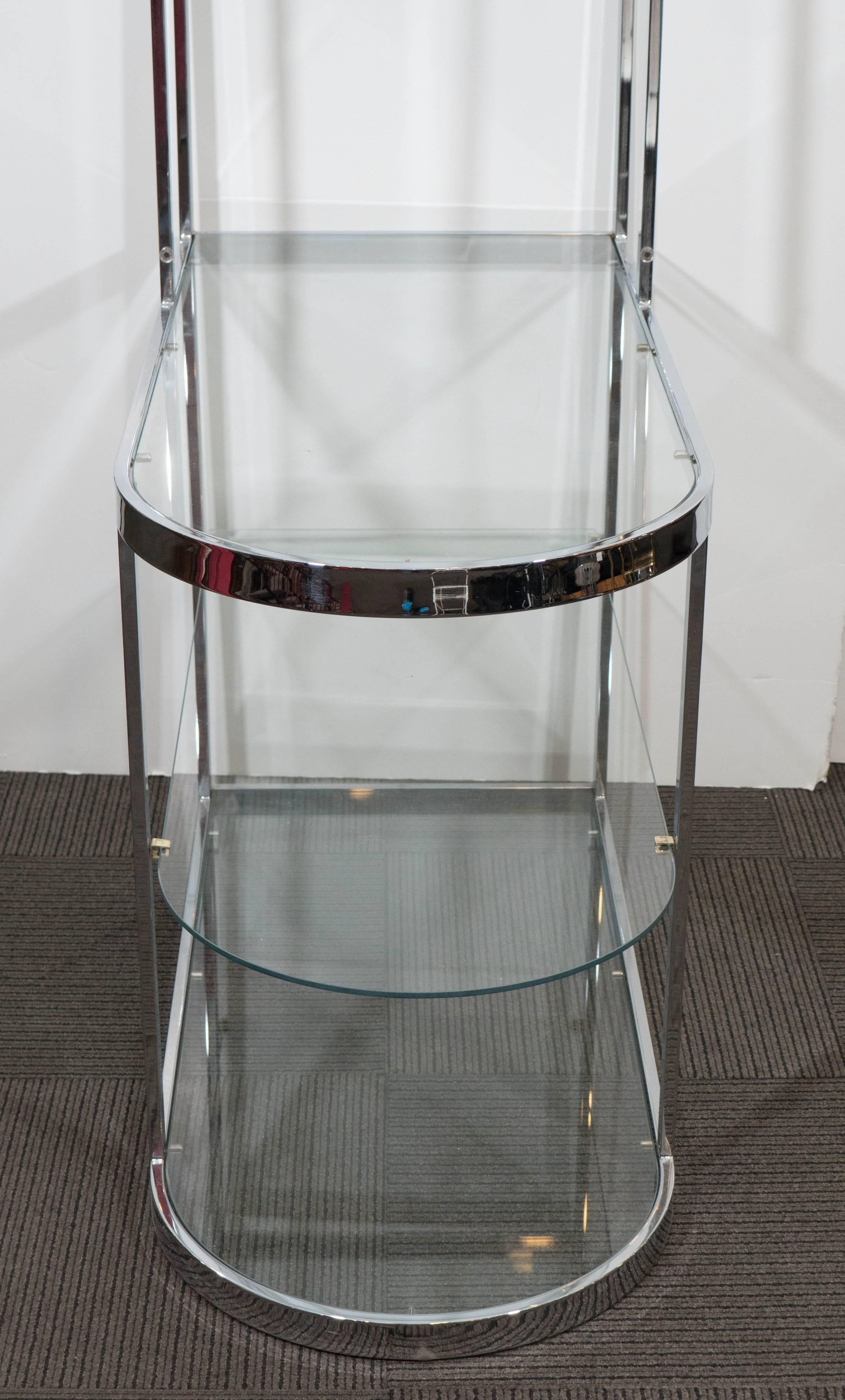 Streamlined Chrome Etagere and Room Divider in the Style of Milo Baughman 3