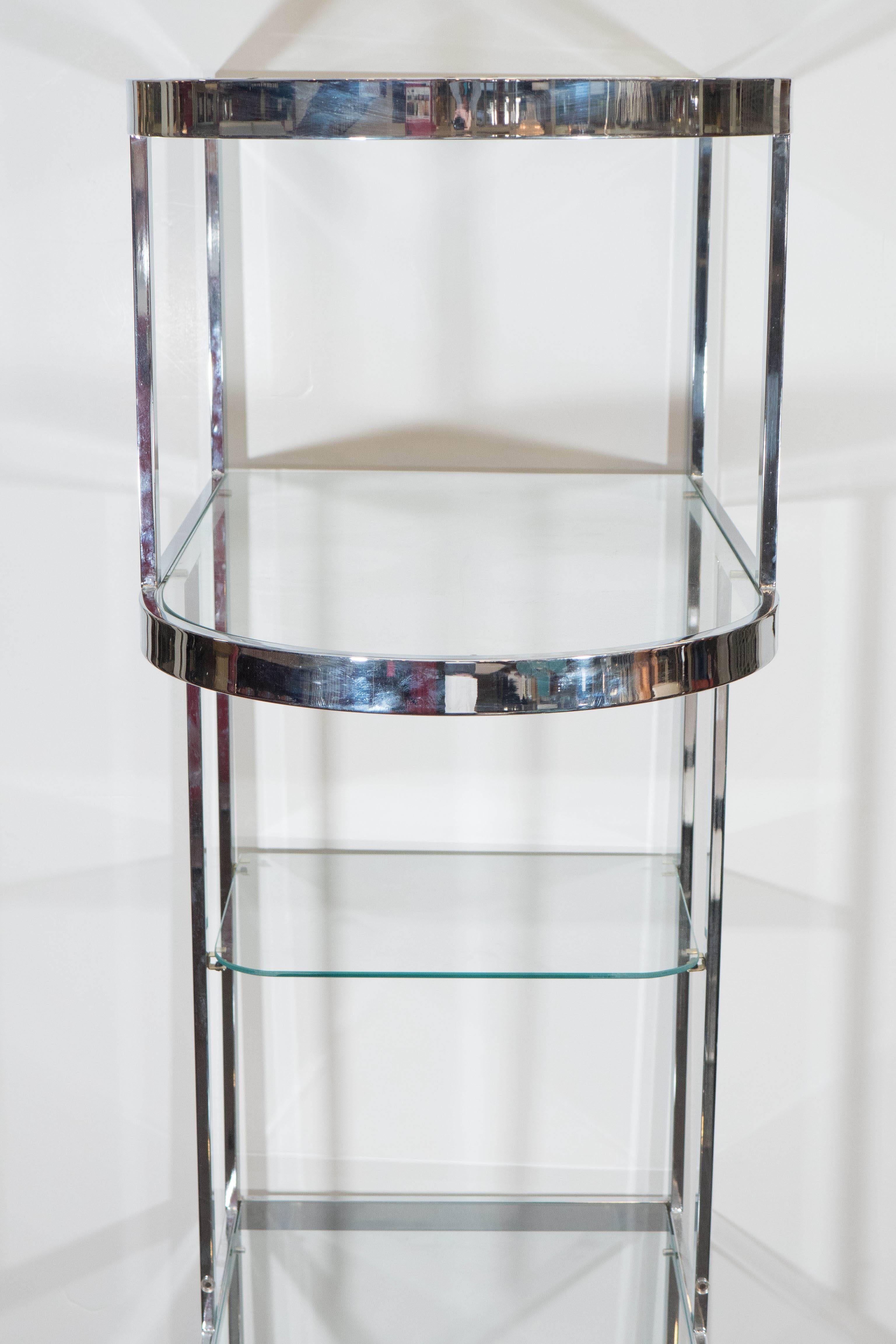 Streamlined Chrome Etagere and Room Divider in the Style of Milo Baughman 4