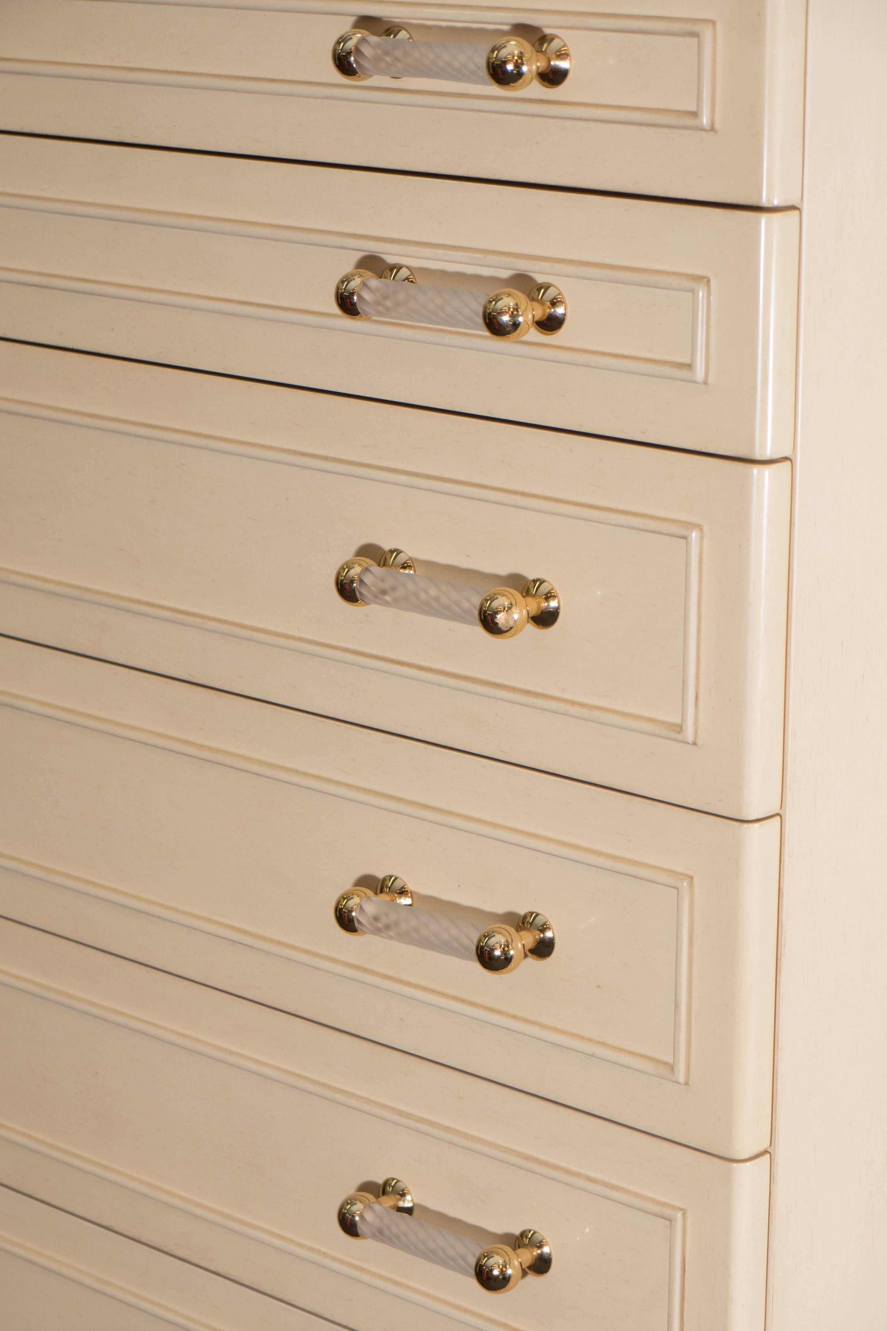 Hollywood Regency Style Tall Chest of Drawers In Good Condition In New York, NY