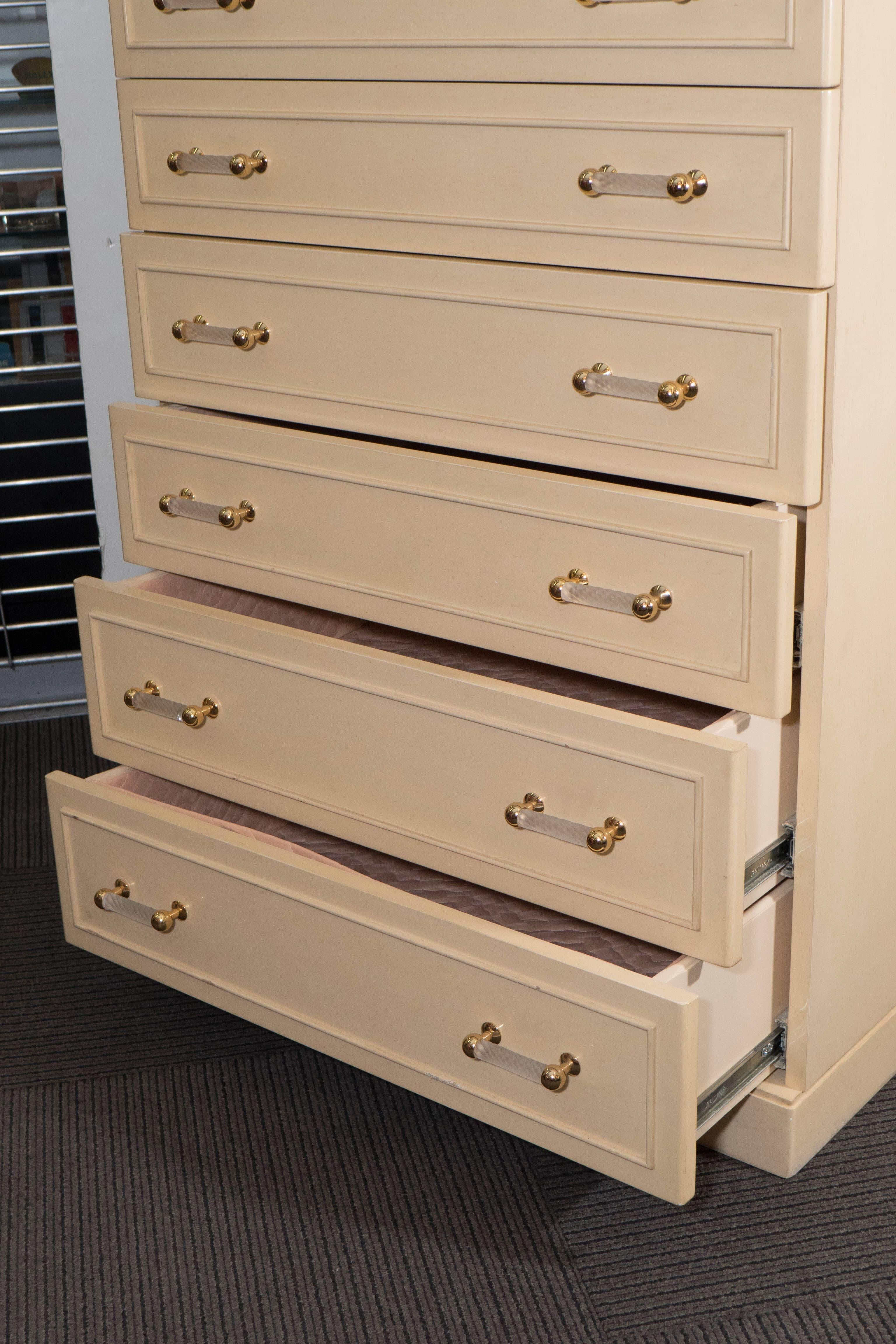 20th Century Hollywood Regency Style Tall Chest of Drawers