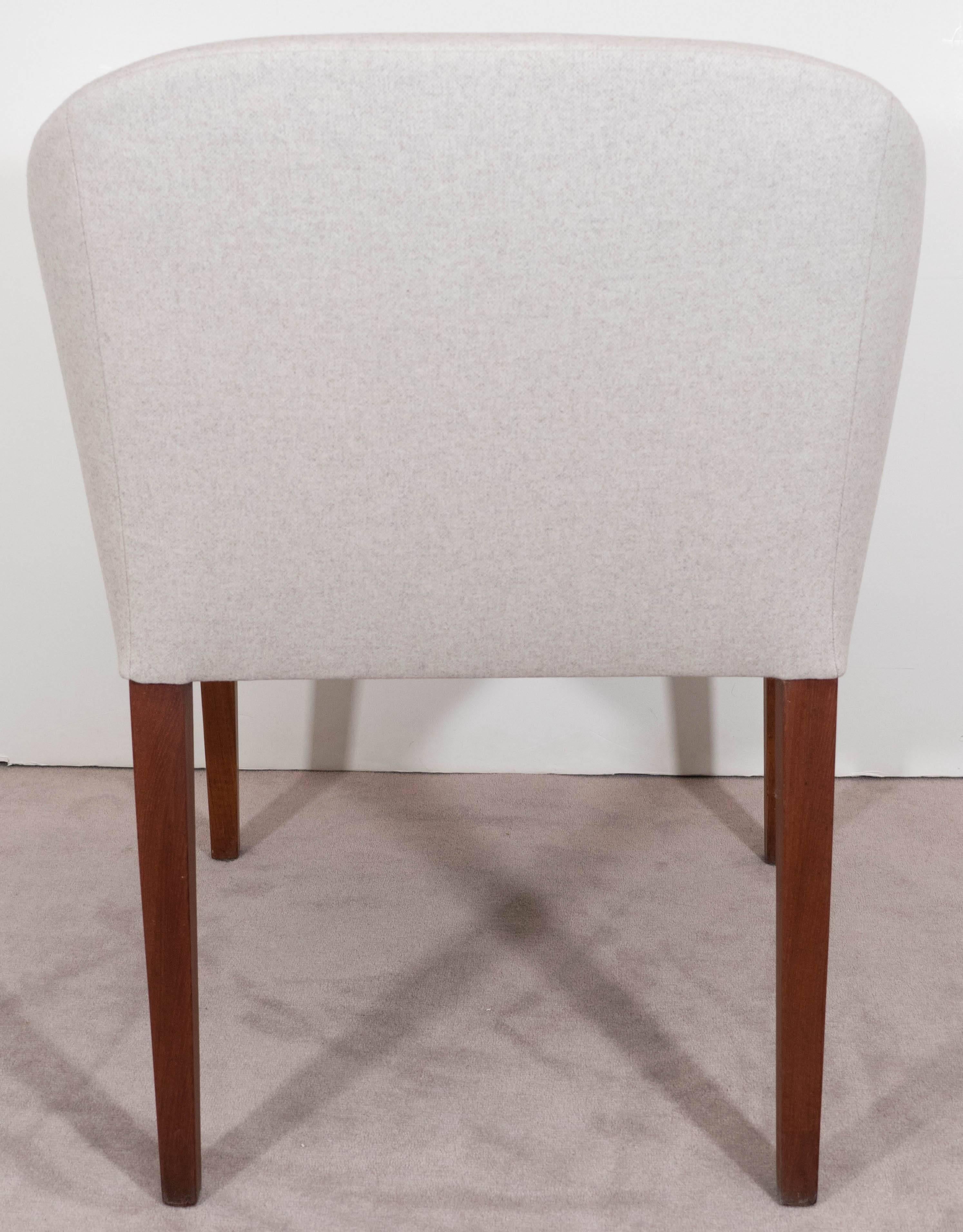 Fabric Danish Teak Armchair with Round Back