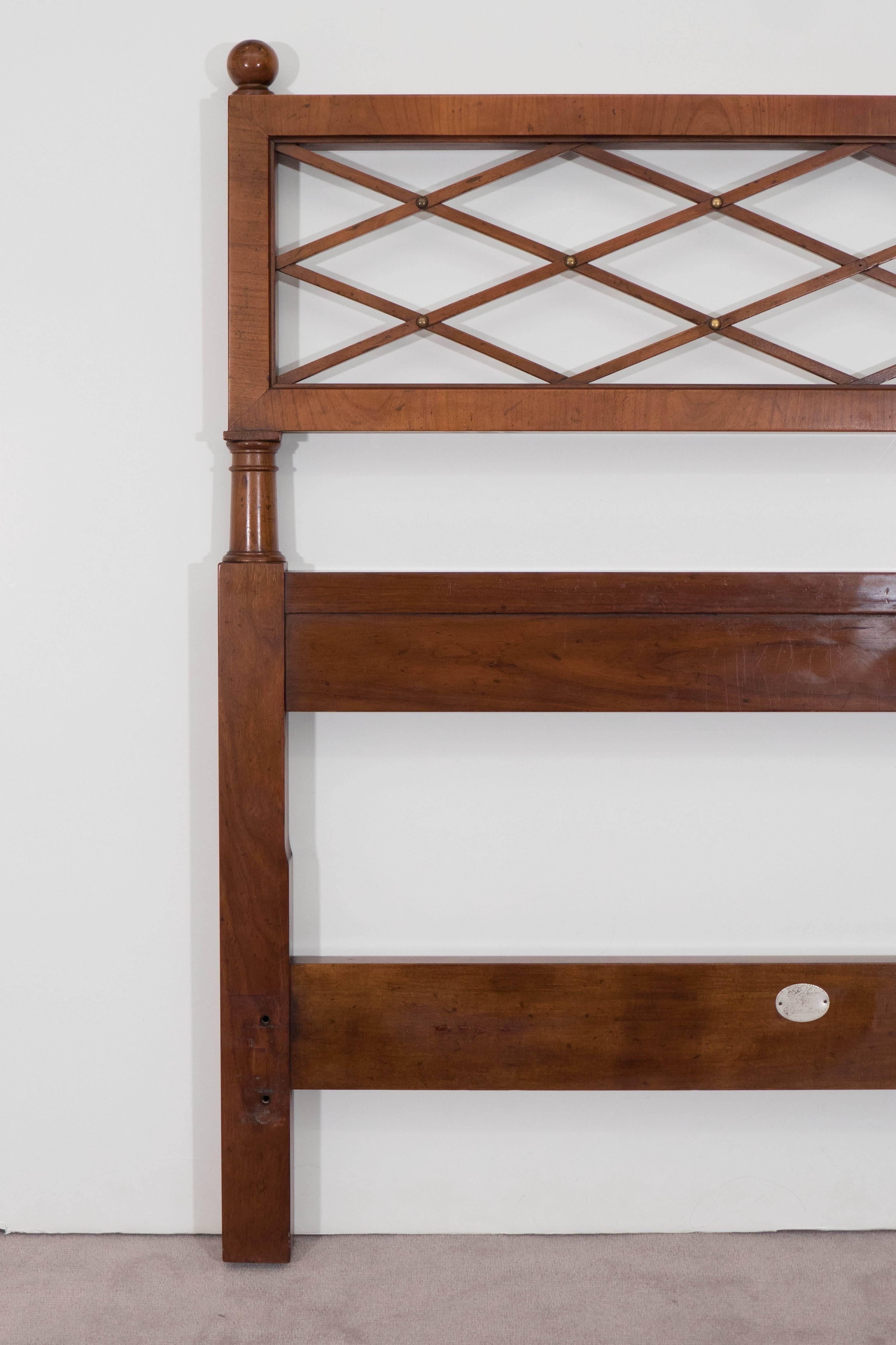 Late 20th Century Pair of Mid-Century Baker Headboards in Walnut with Neoclassical Design