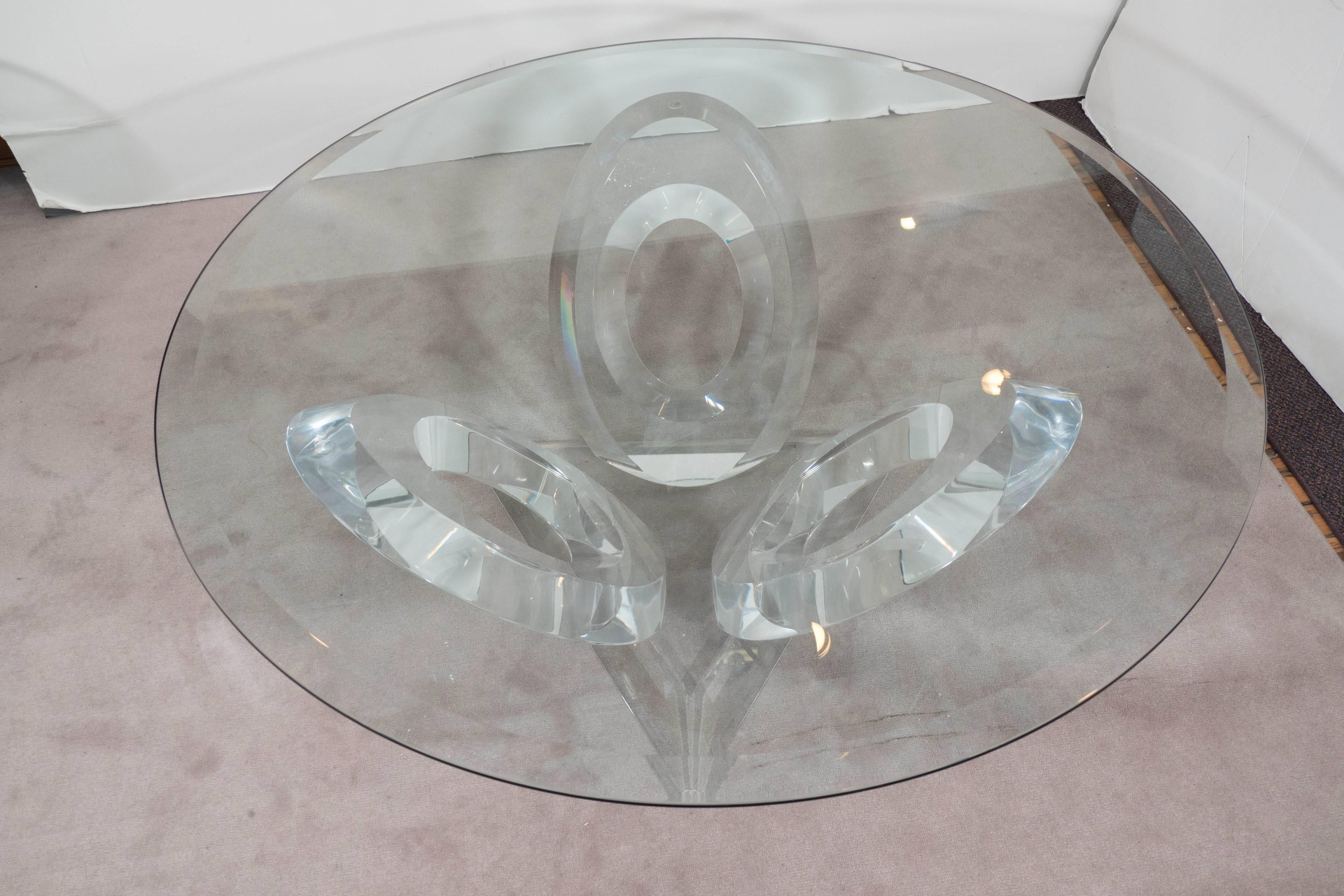 20th Century Mikhail Loznikov 'Eclipse of Time' Lucite Coffee Table, Signed and Dated