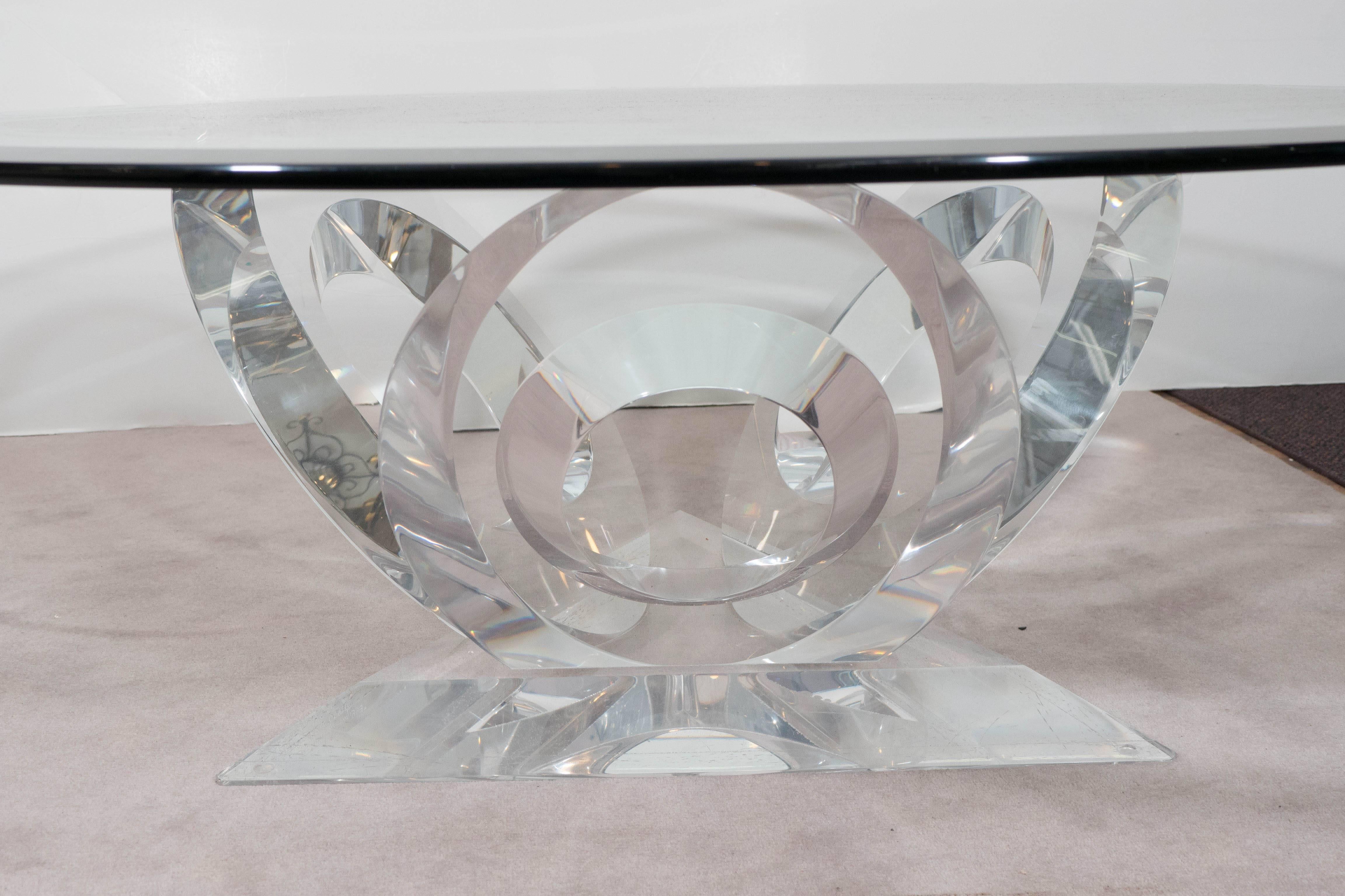Mikhail Loznikov 'Eclipse of Time' Lucite Coffee Table, Signed and Dated 1