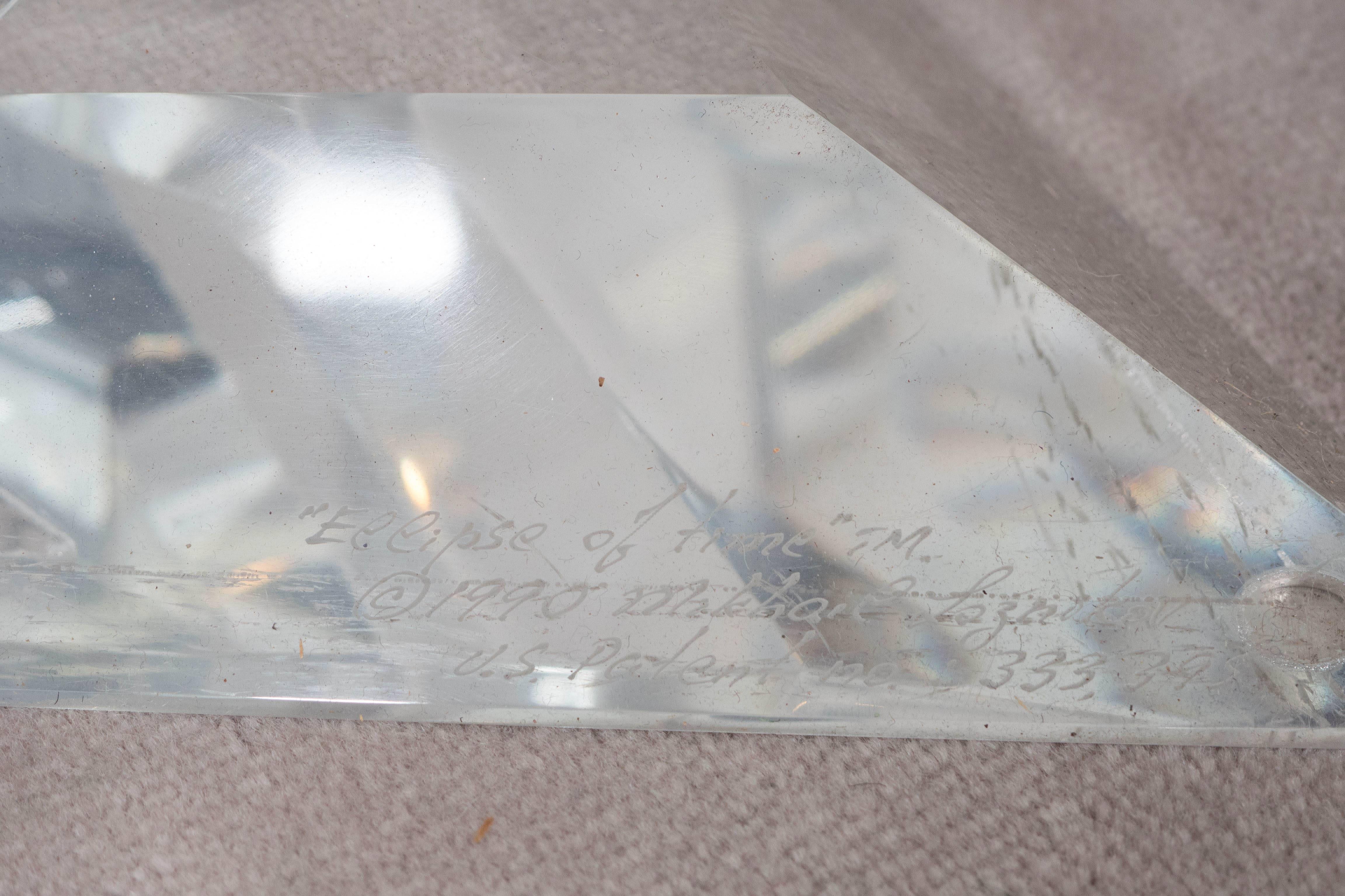 Mikhail Loznikov 'Eclipse of Time' Lucite Coffee Table, Signed and Dated 3