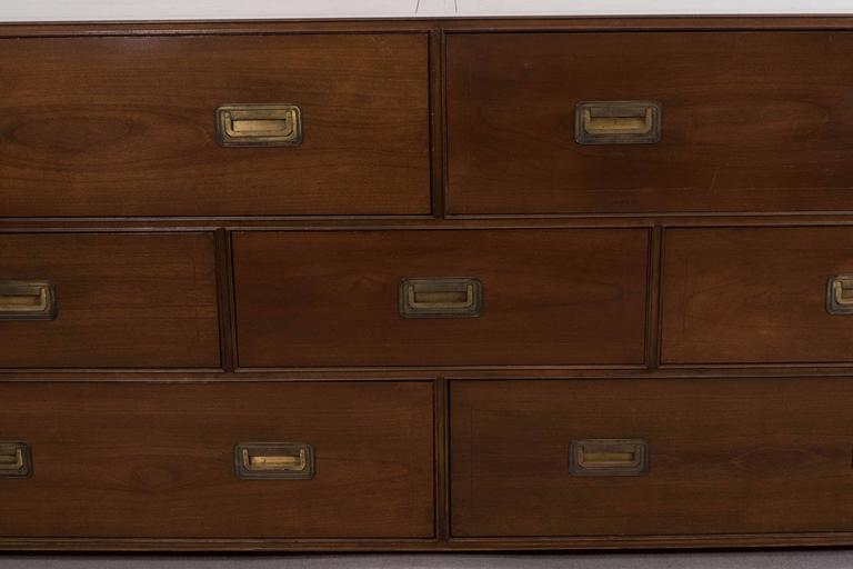 Baker Furniture Campaign Style Dresser at 1stDibs