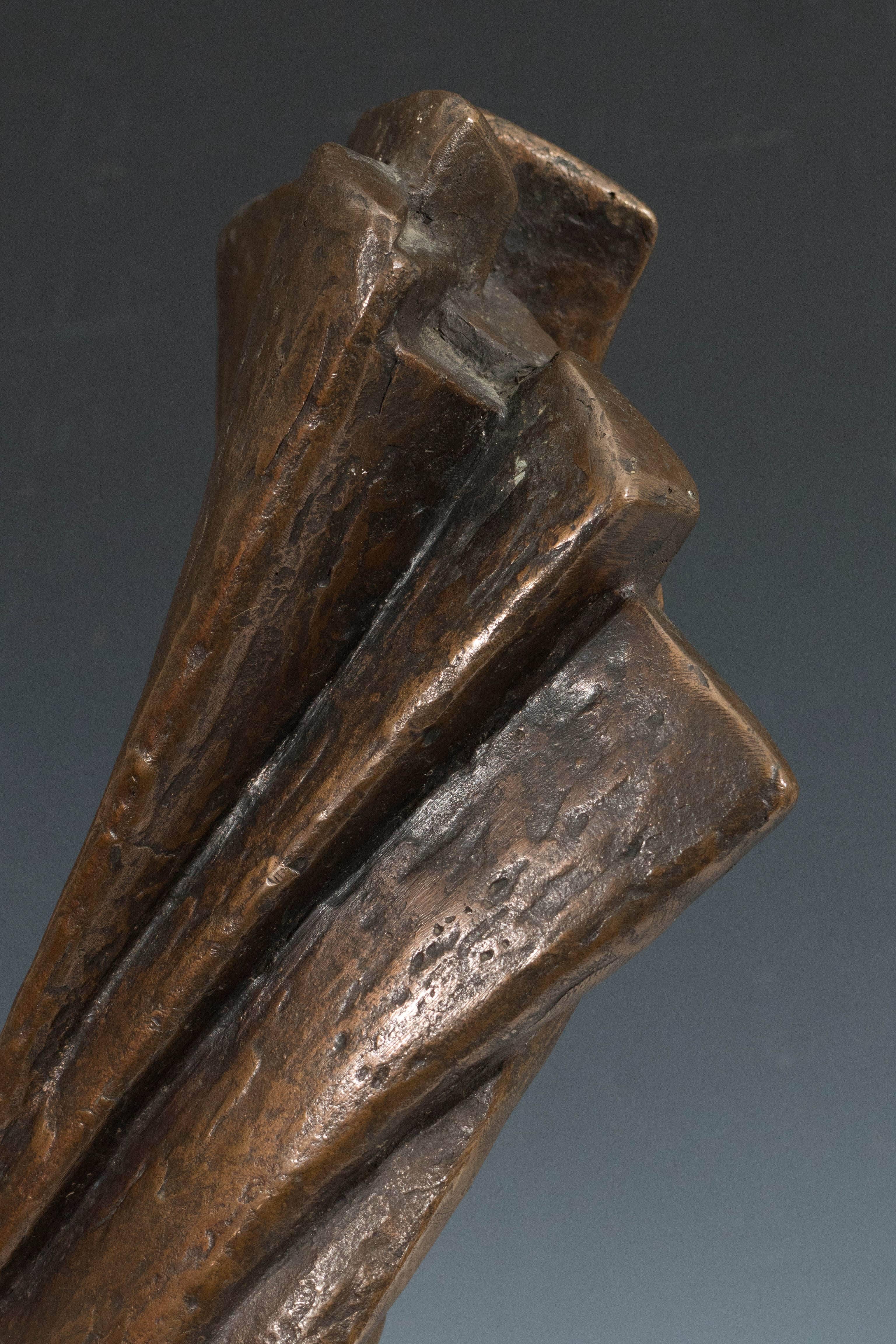 Mid-Century Bronze Abstract Sculpture on Marble Base, Signed D. Angelo For Sale 4