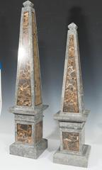 Pair of Maitland-Smith Obelisks in Tessellated Marble
