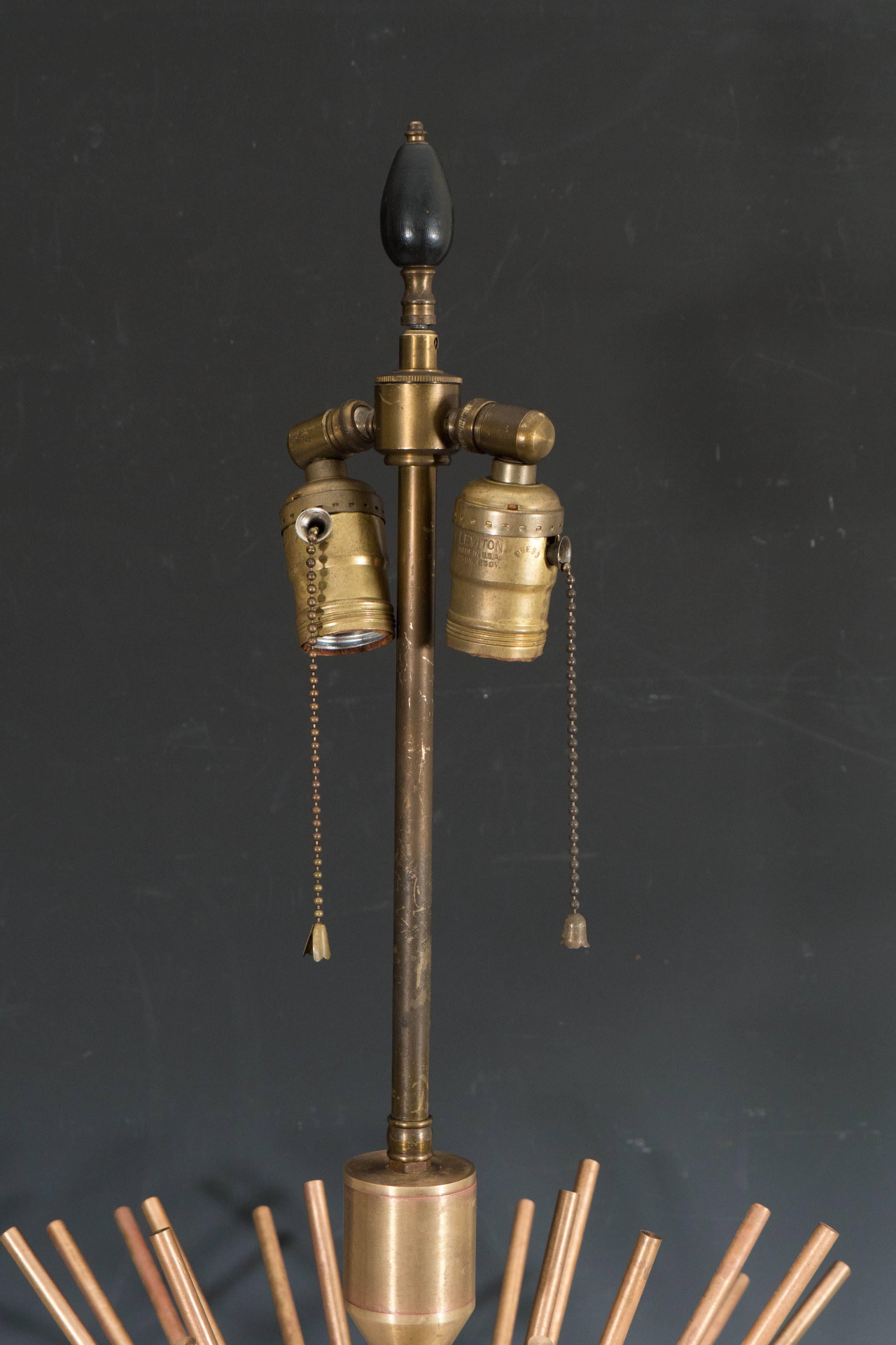 Mid-20th Century Pair of Arturo Pani Bronze Sputnik Lamps