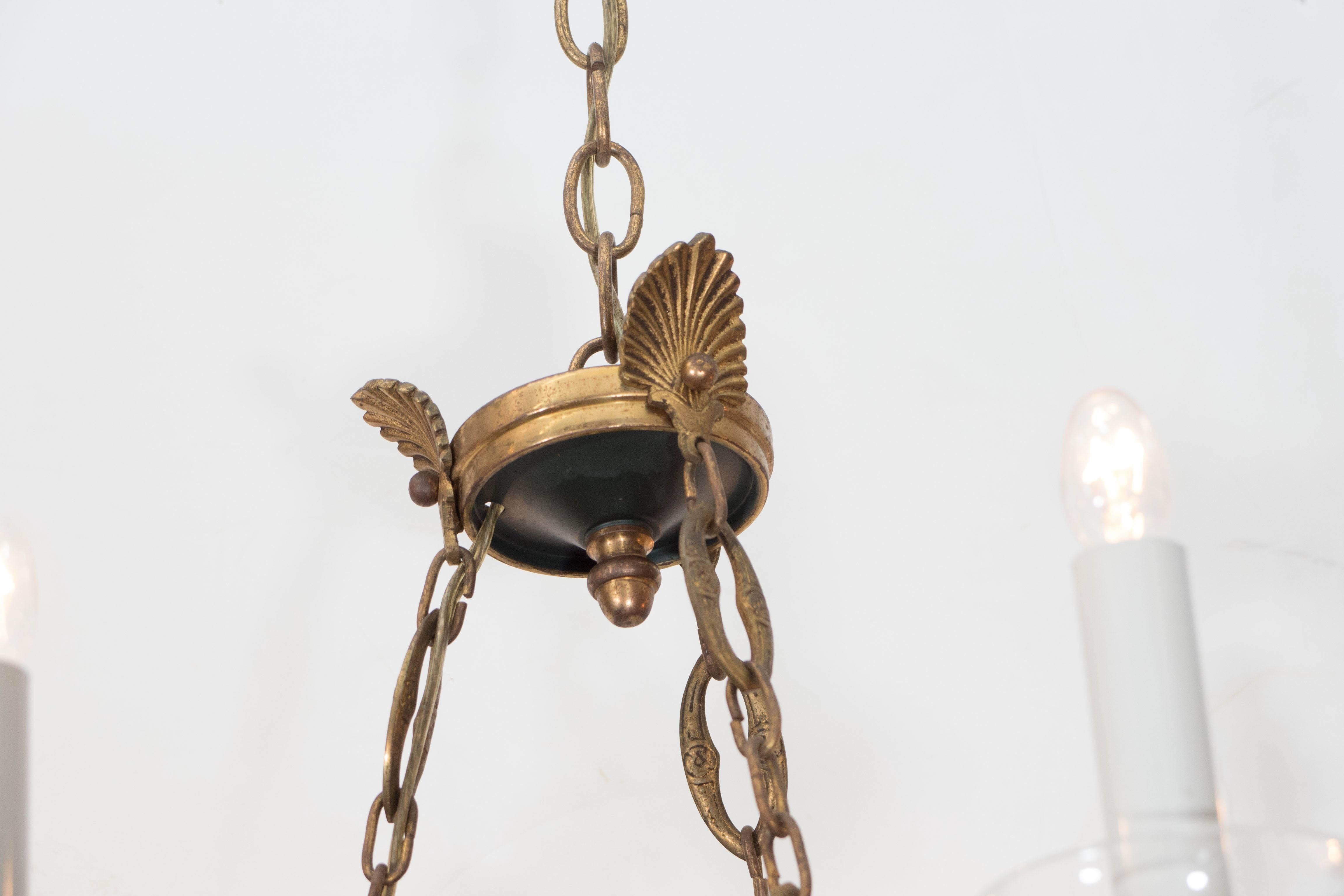 French Empire Style Chandelier with Celestial Globe and Swan Motif In Good Condition In New York, NY