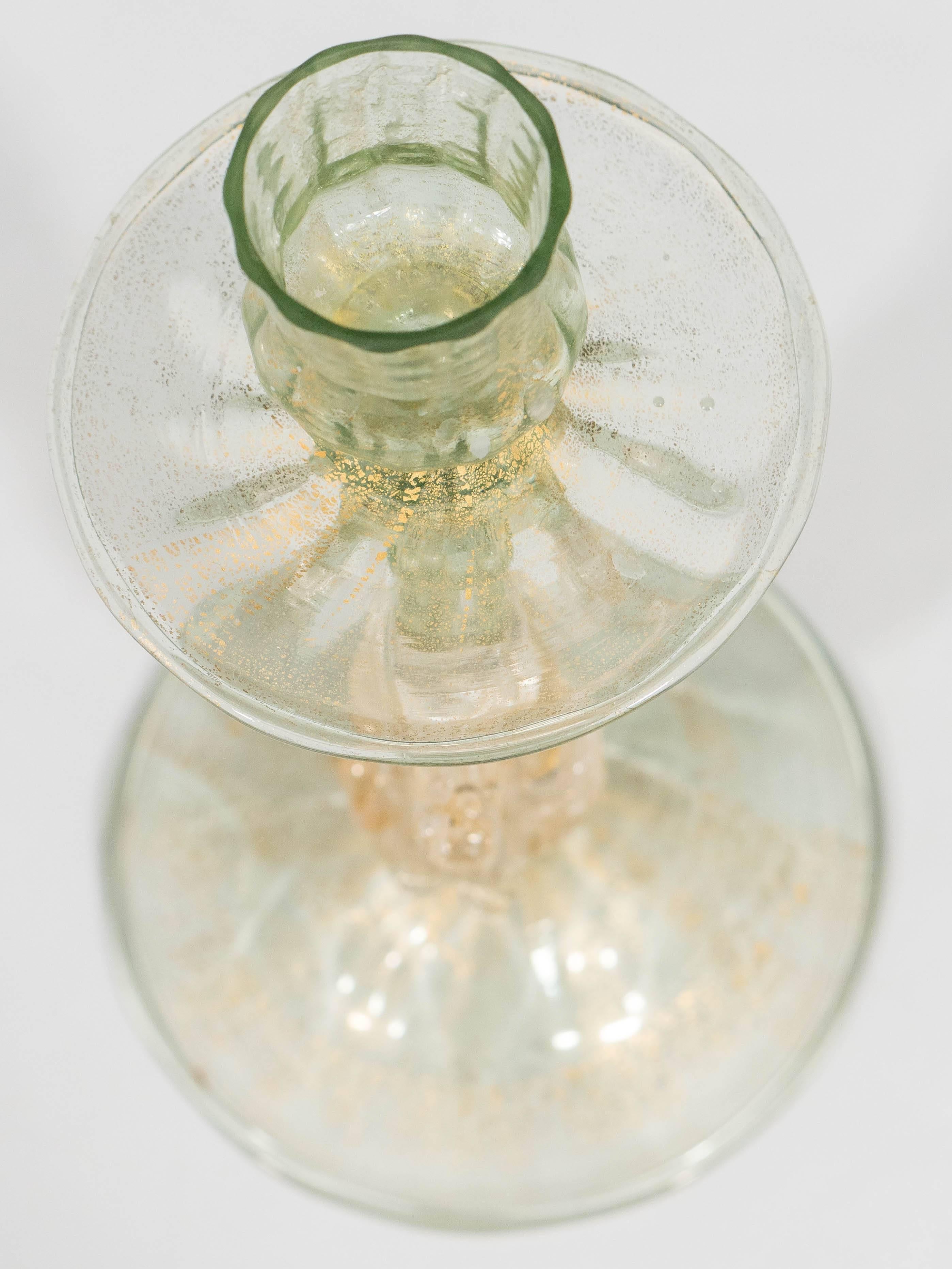Kerzenständer aus mundgeblasenem venezianischem Glas mit Schwanenmotiv von Salviati (Italienisch) im Angebot
