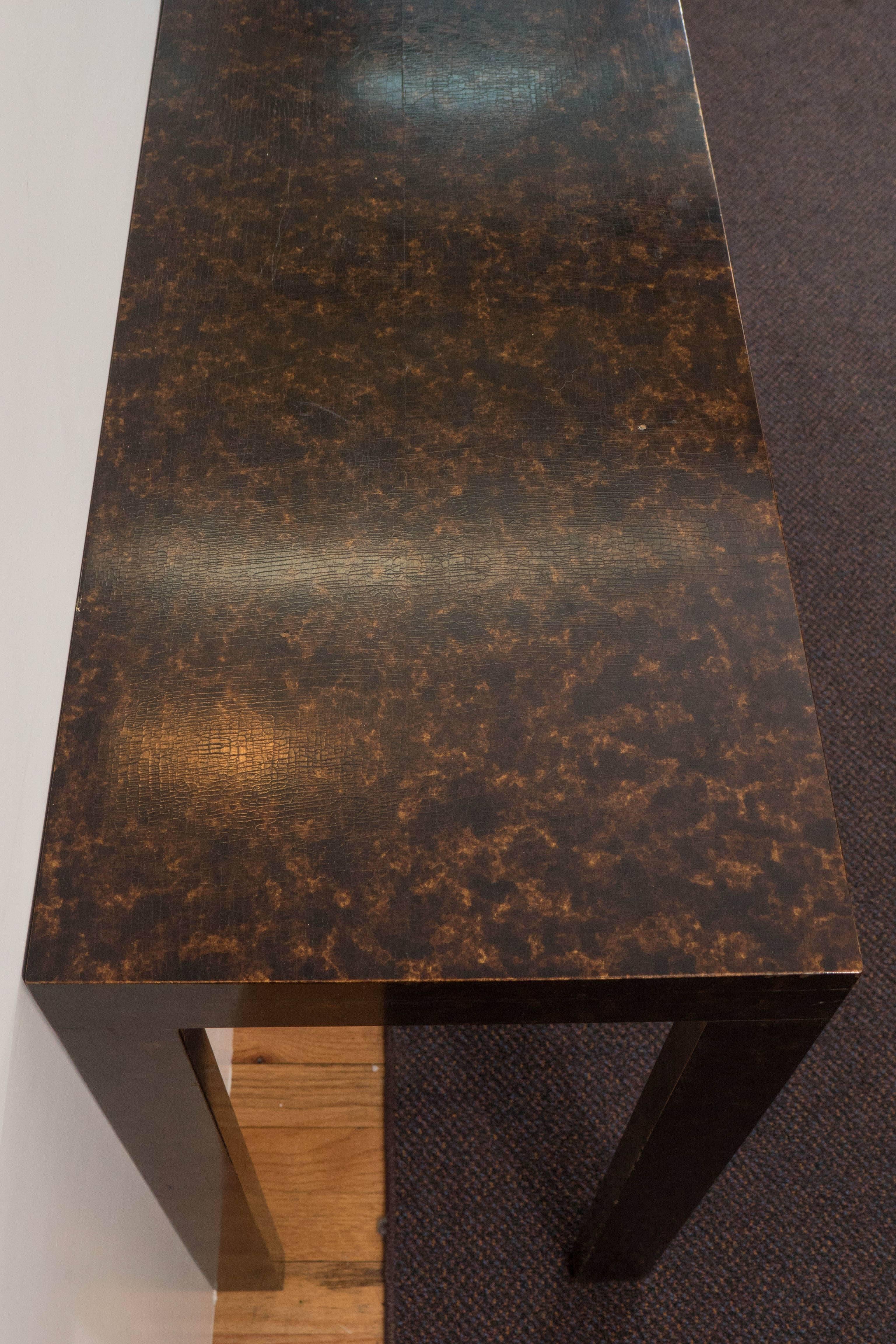 John Widdicomb Parsons Console Table with Faux Tortoiseshell In Good Condition In New York, NY