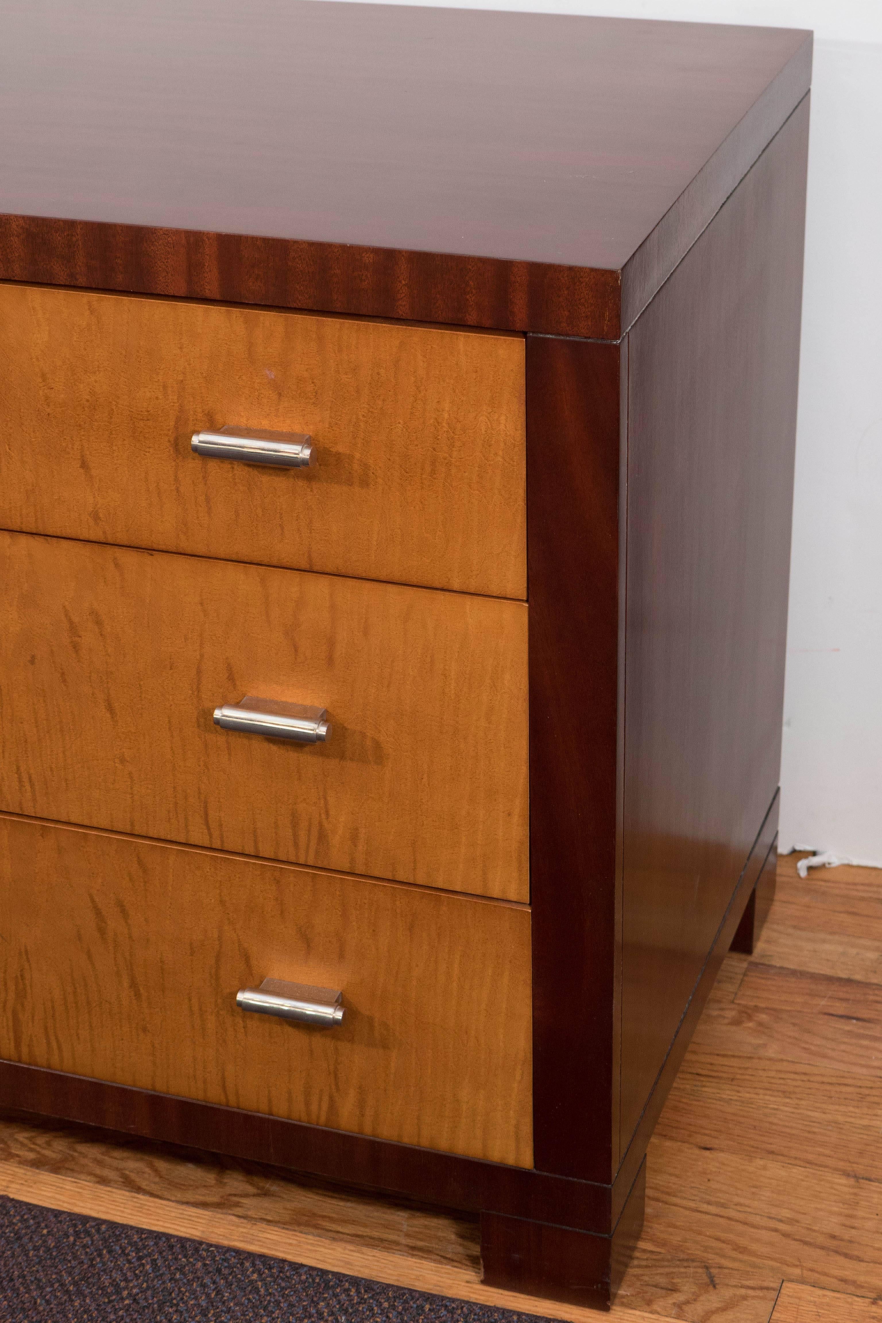 John Widdicomb Three-Drawer Dresser and Nightstand In Good Condition In New York, NY