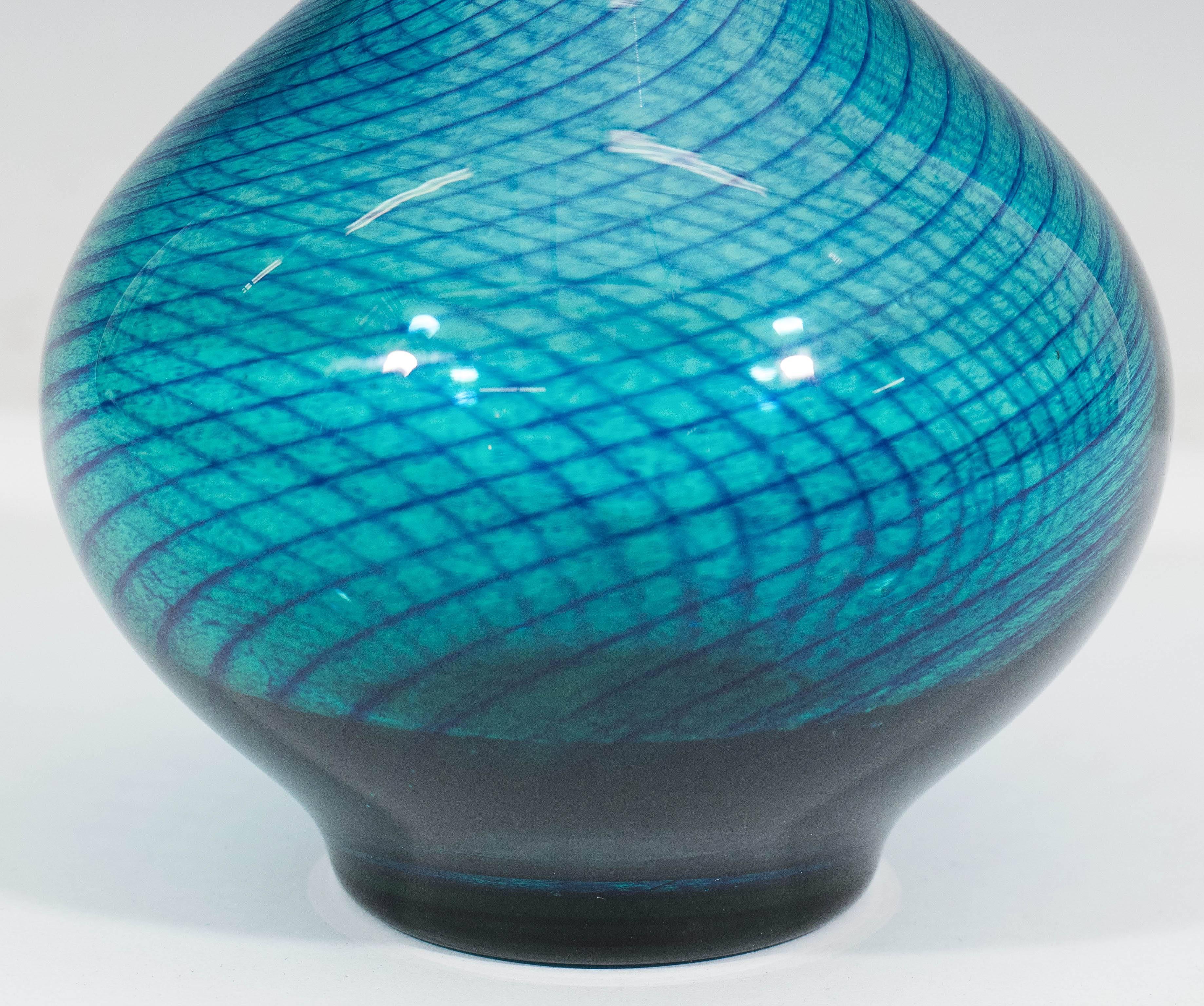 Mid-Century Modern Willy Johansson Blue Baluster Vase for Hadeland