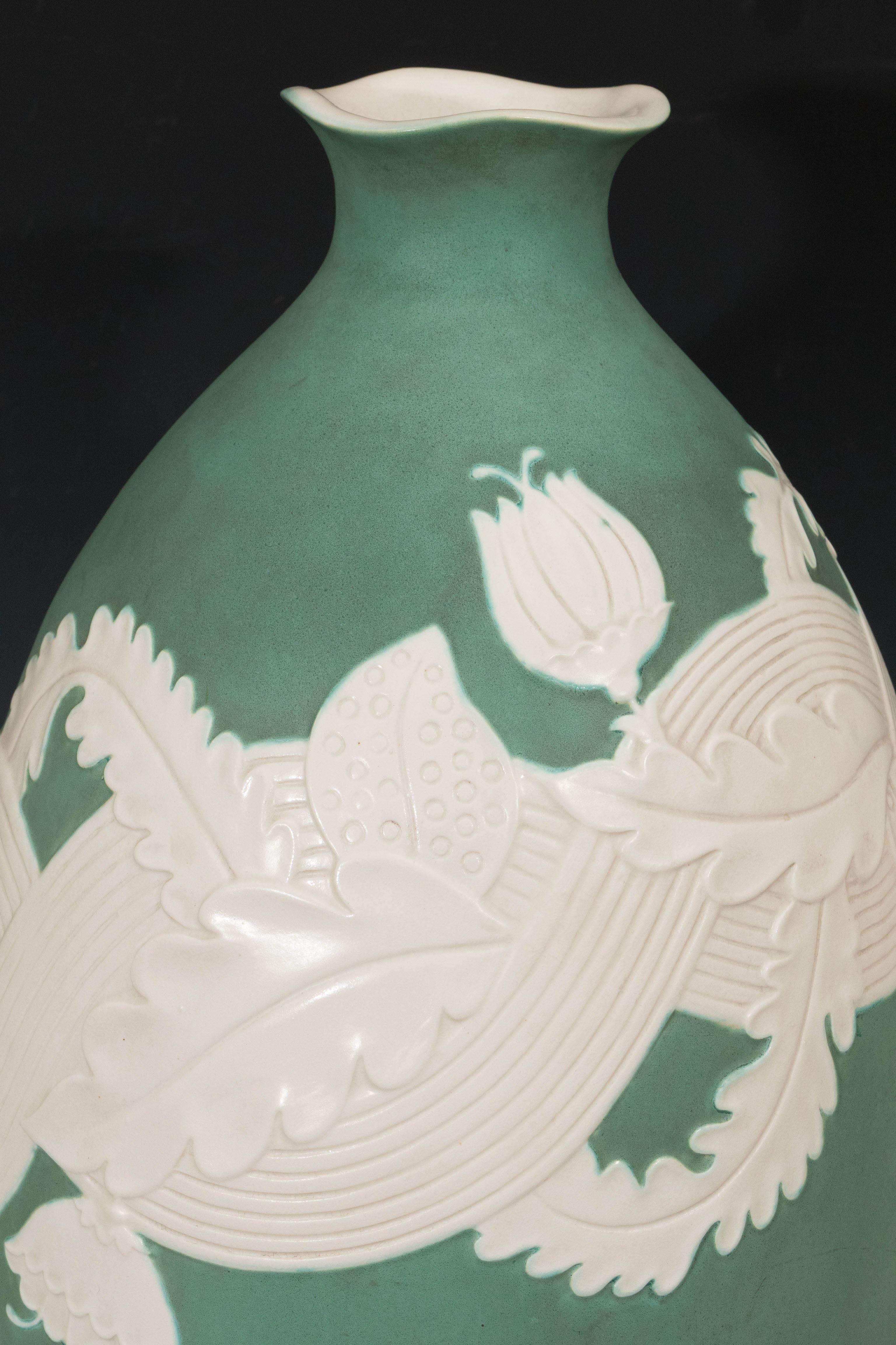 Art Deco Giovanni Gariboldi Monumental Ceramic Vase for Richard Ginori San Cristoforo