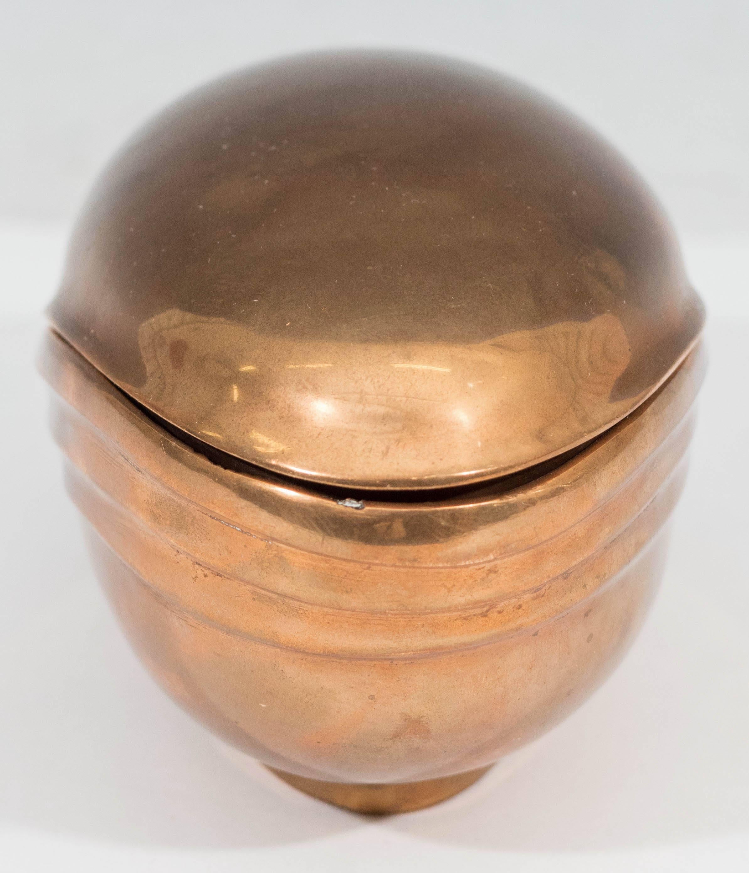 Modern Esa Fedrigolli Covered Decorative Bowl in Bronze