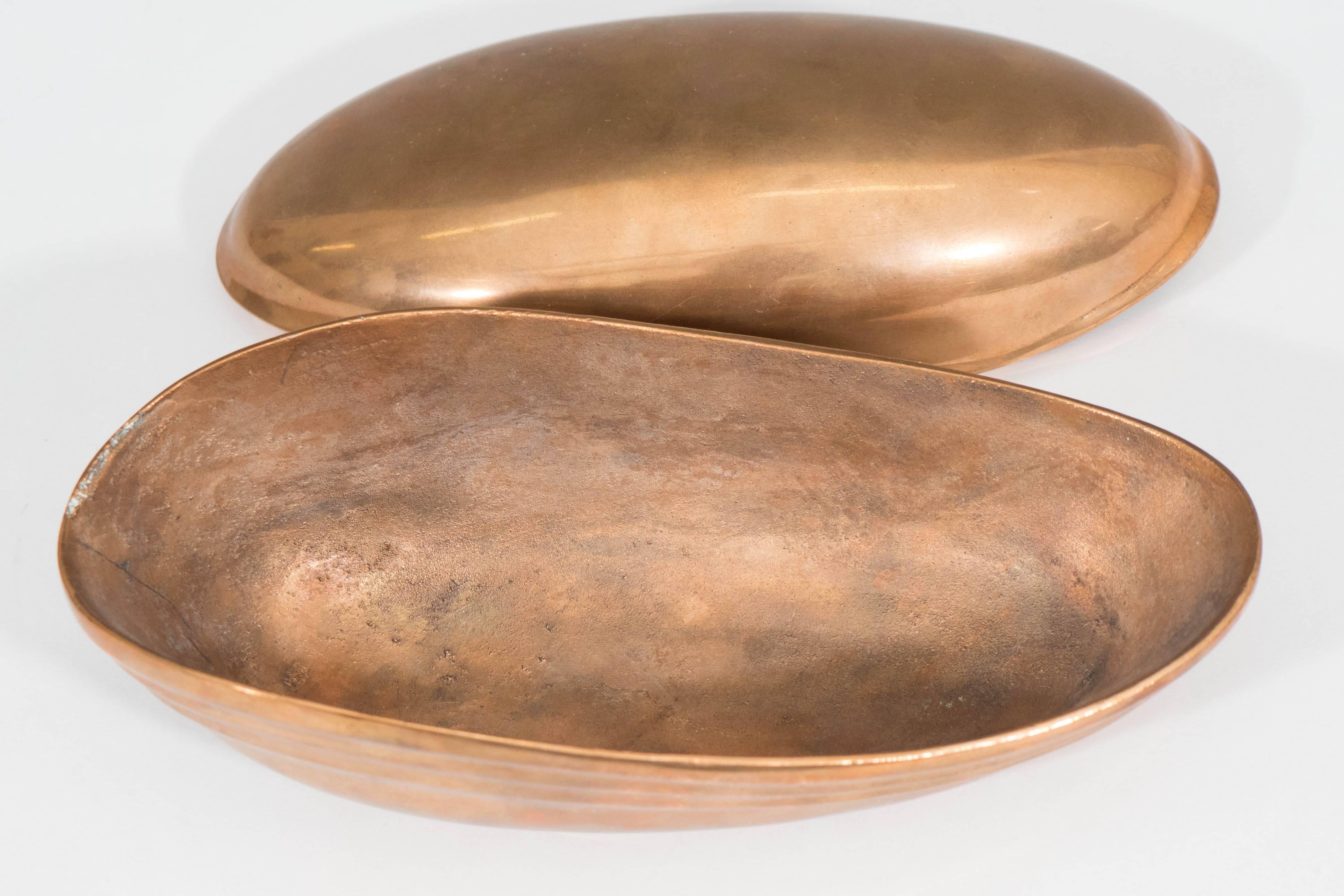 Late 20th Century Esa Fedrigolli Covered Decorative Bowl in Bronze