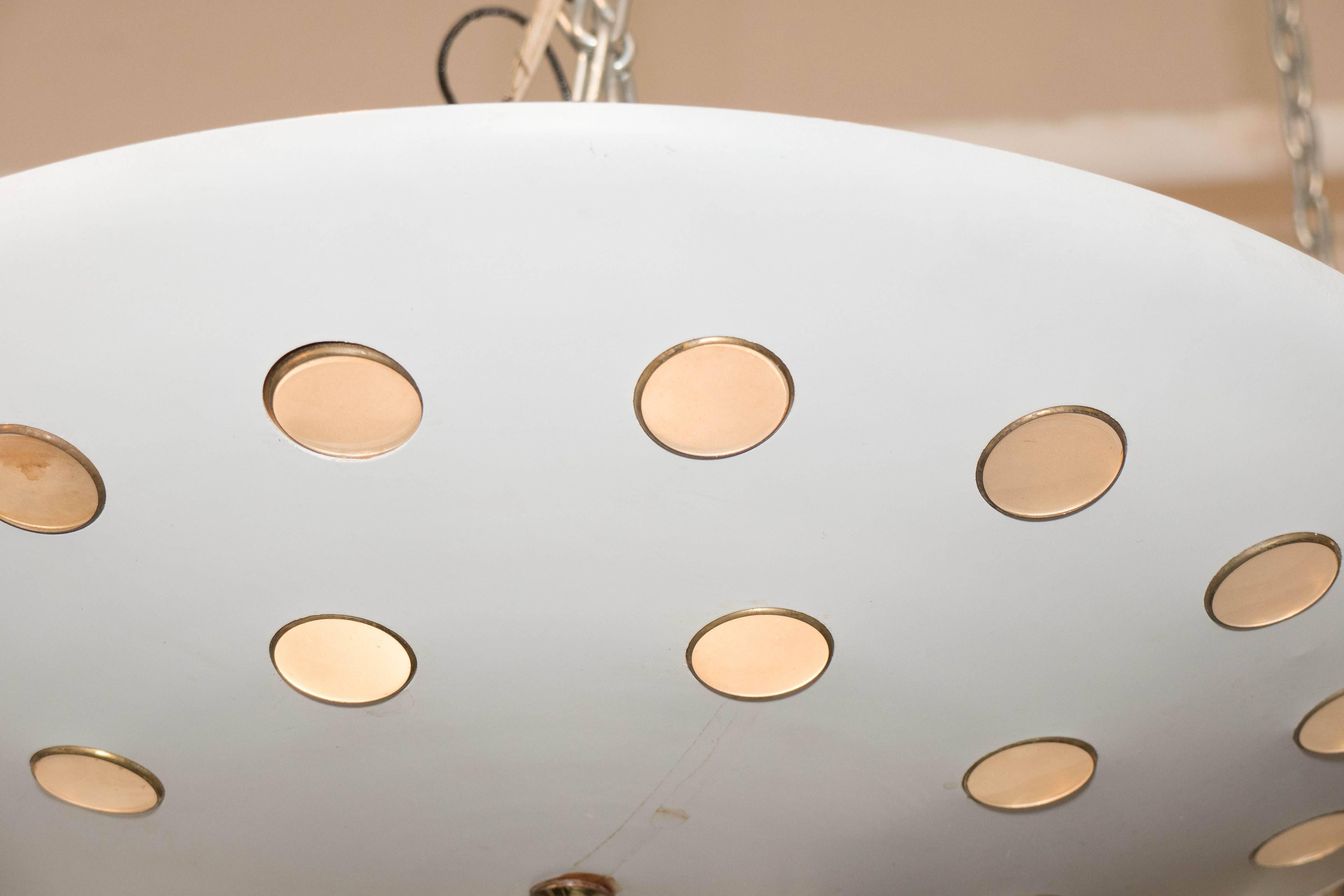Enameled Emil Stejnar Style Saucer Ceiling Lamp