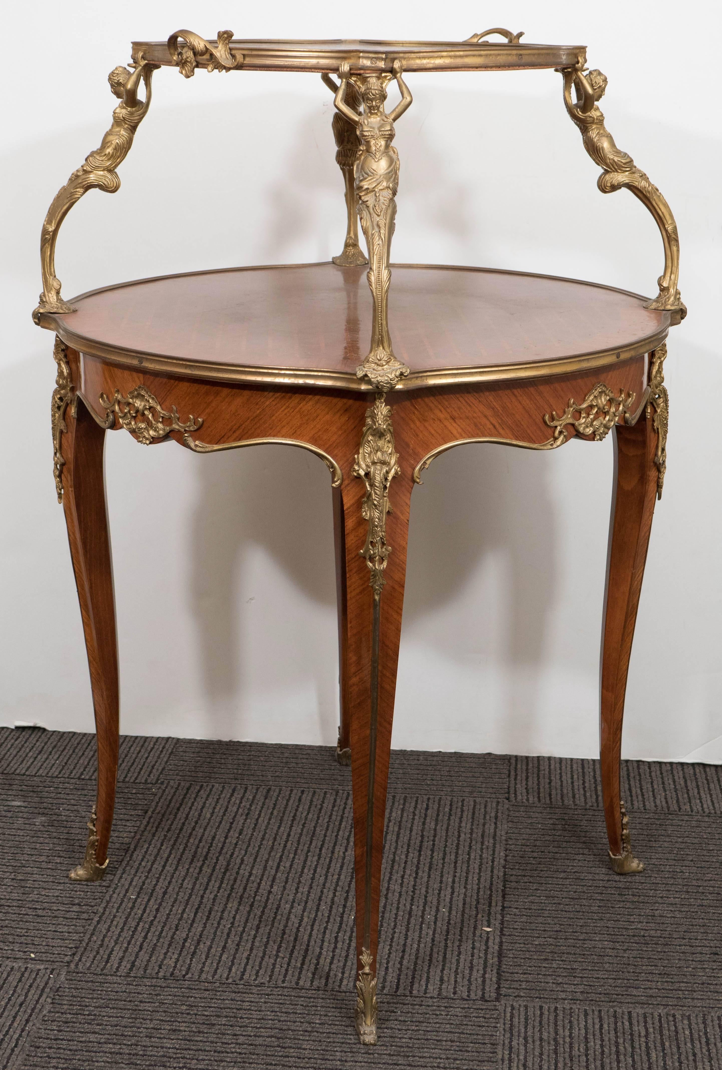 French Louis XV Style Two-Tier Etagere Table In Good Condition In New York, NY