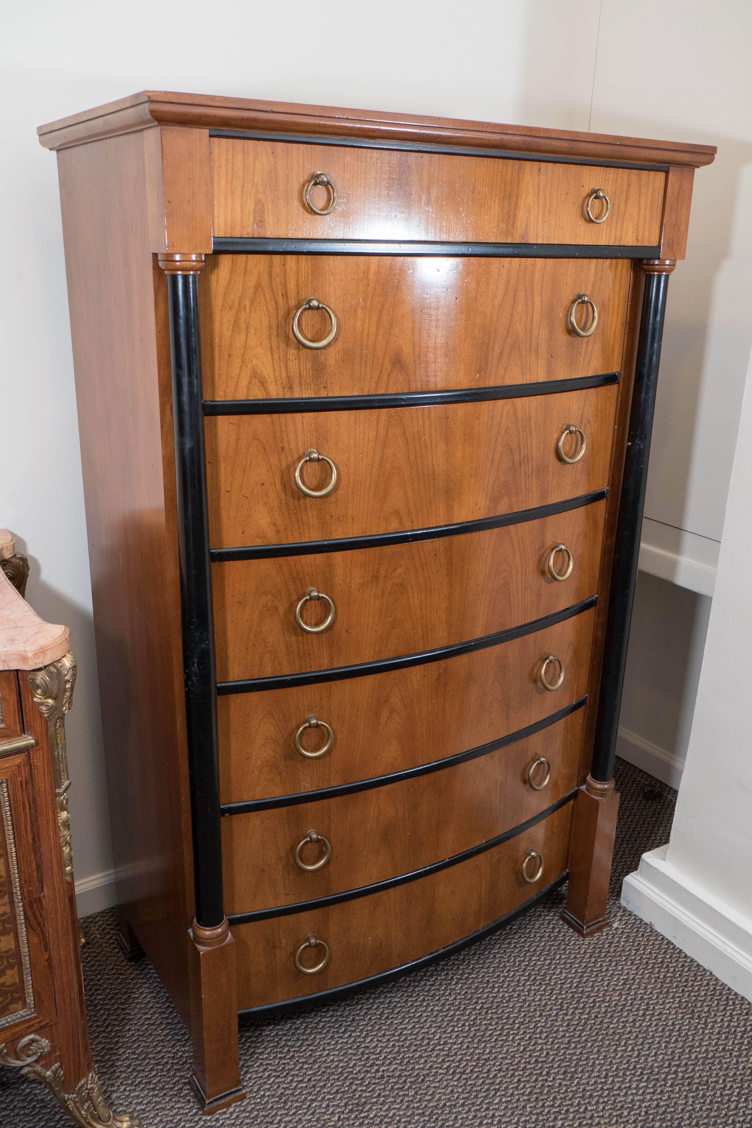 John Widdicomb Regency Style Tallboy with Seven Drawers In Good Condition In New York, NY