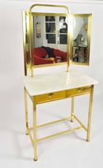 1930s French Marble and Brass Dressing Table