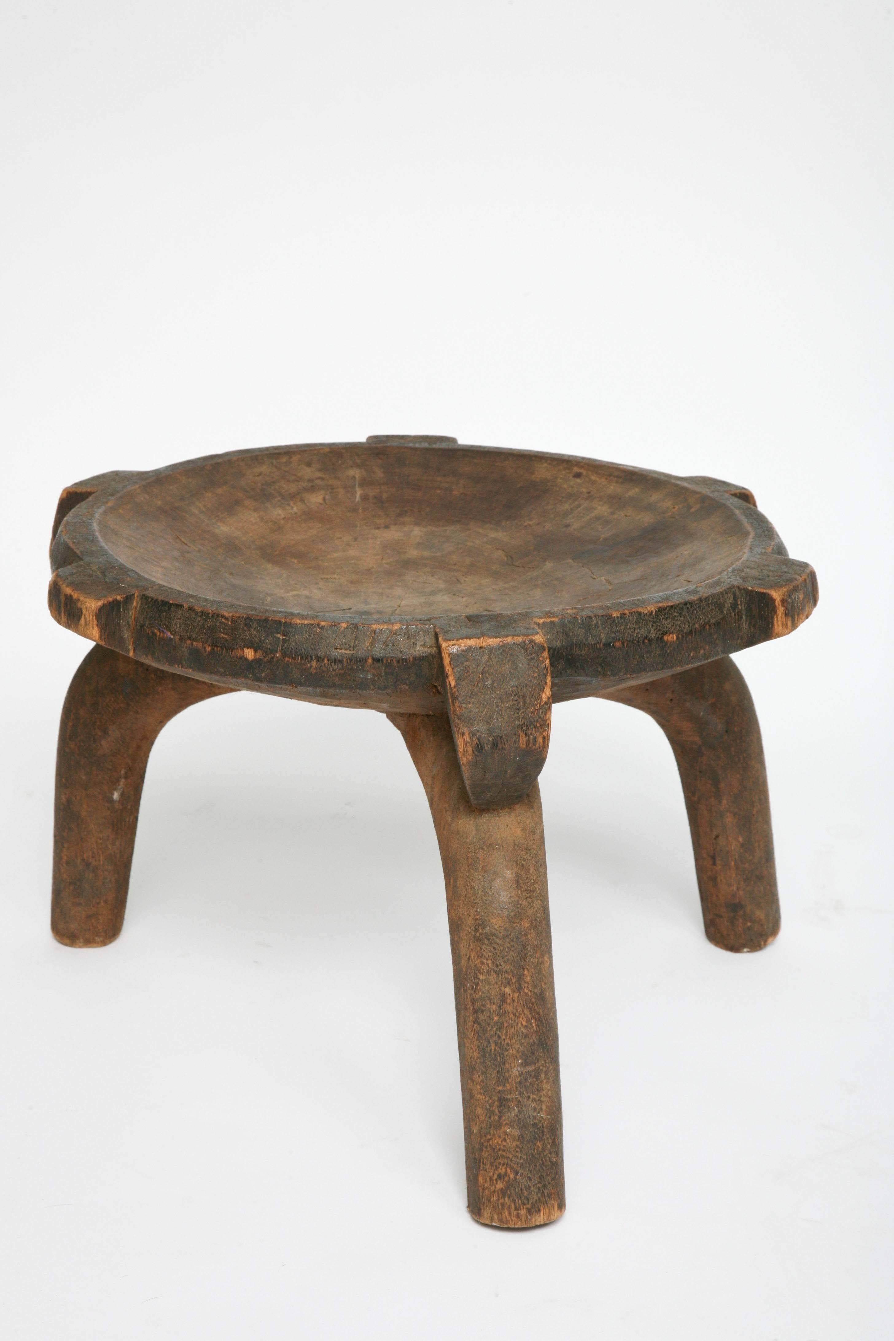Tribal Three African Stools, Ethiopian, Hand-Carved, with Distinct Differences