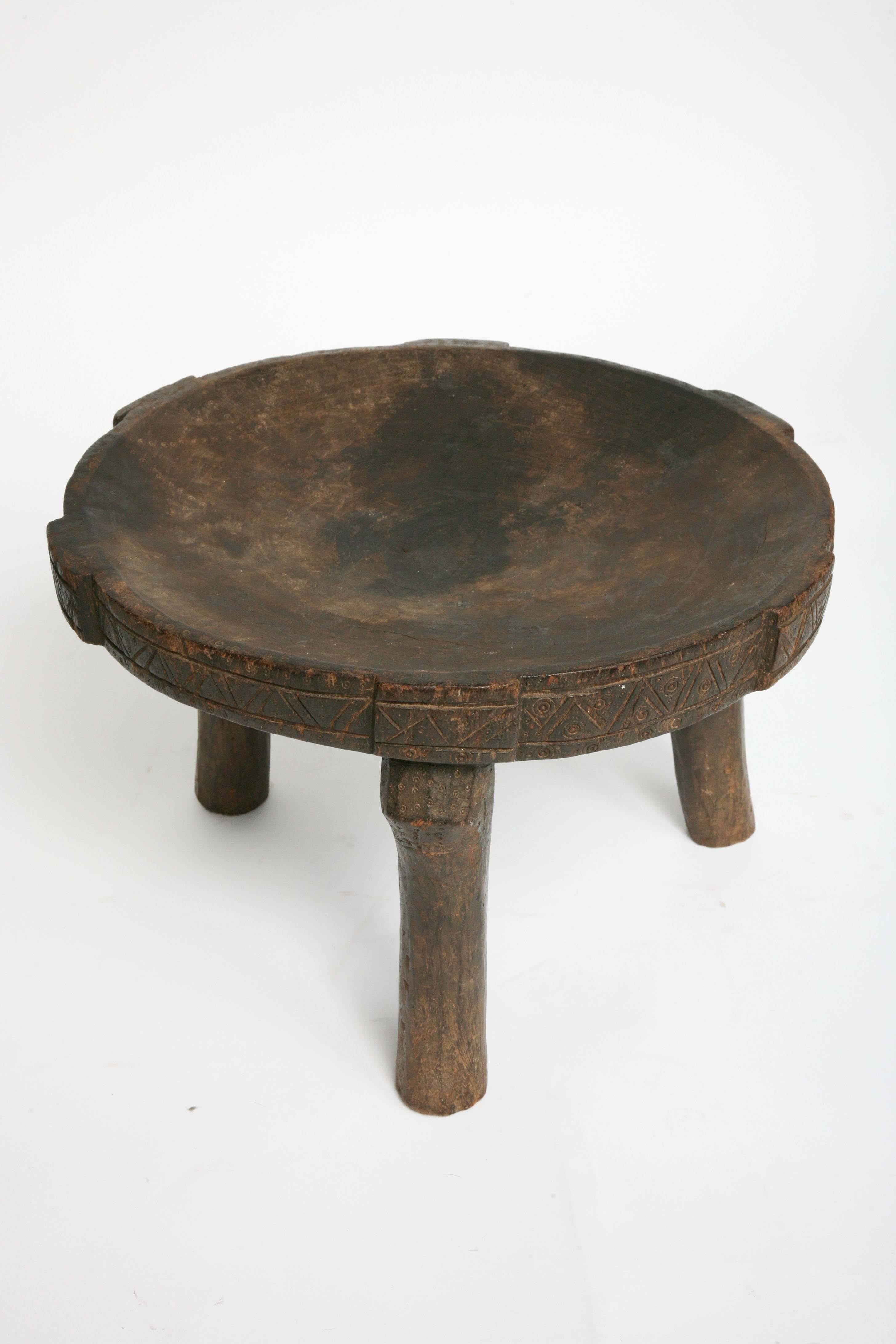 Late 20th Century Three African Stools, Ethiopian, Hand-Carved, with Distinct Differences