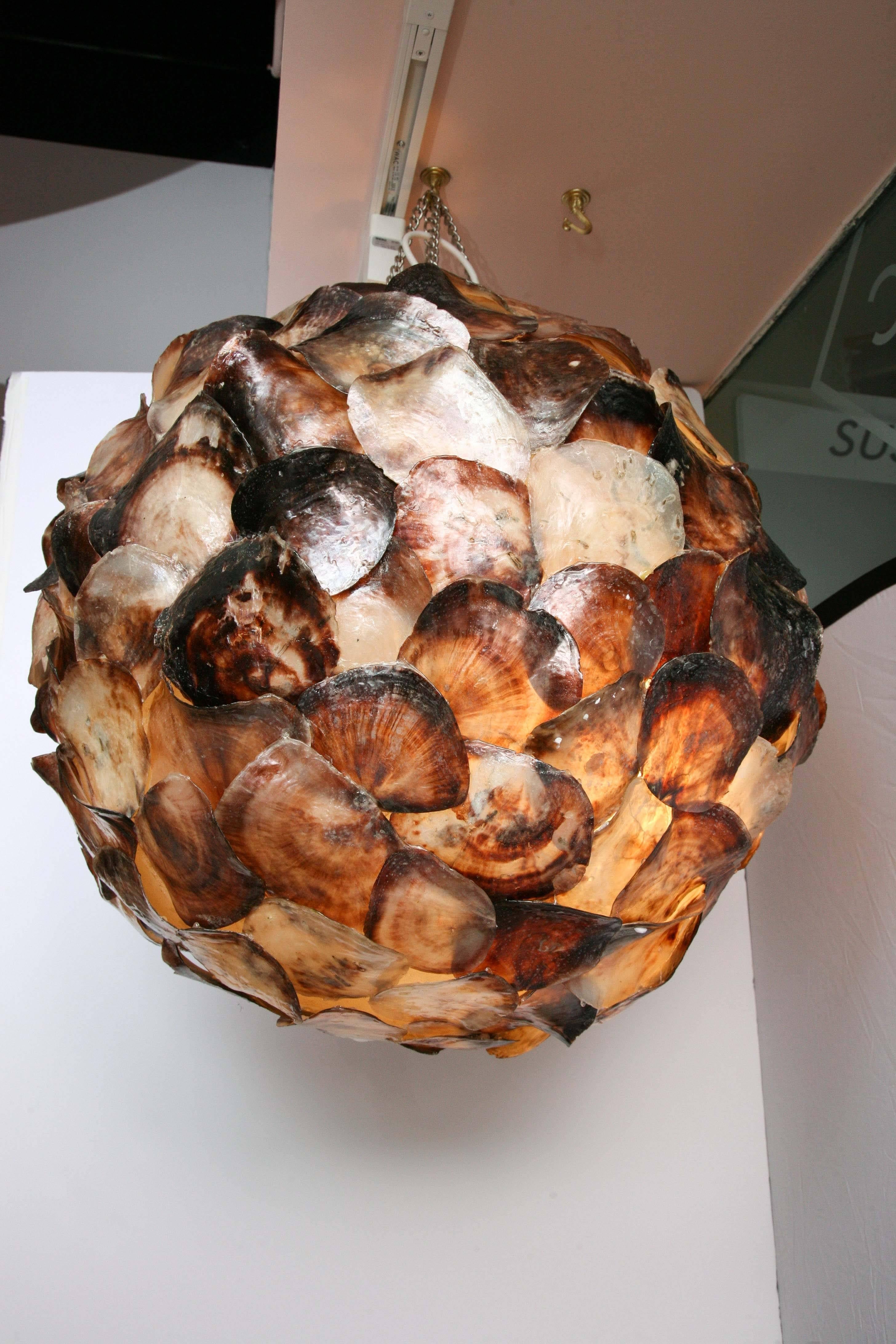 Rustic SALE, SALE !!!!HUGE  CEILING OR floor SHELL PENDANT  only ONE  left ISLAND LIFE For Sale