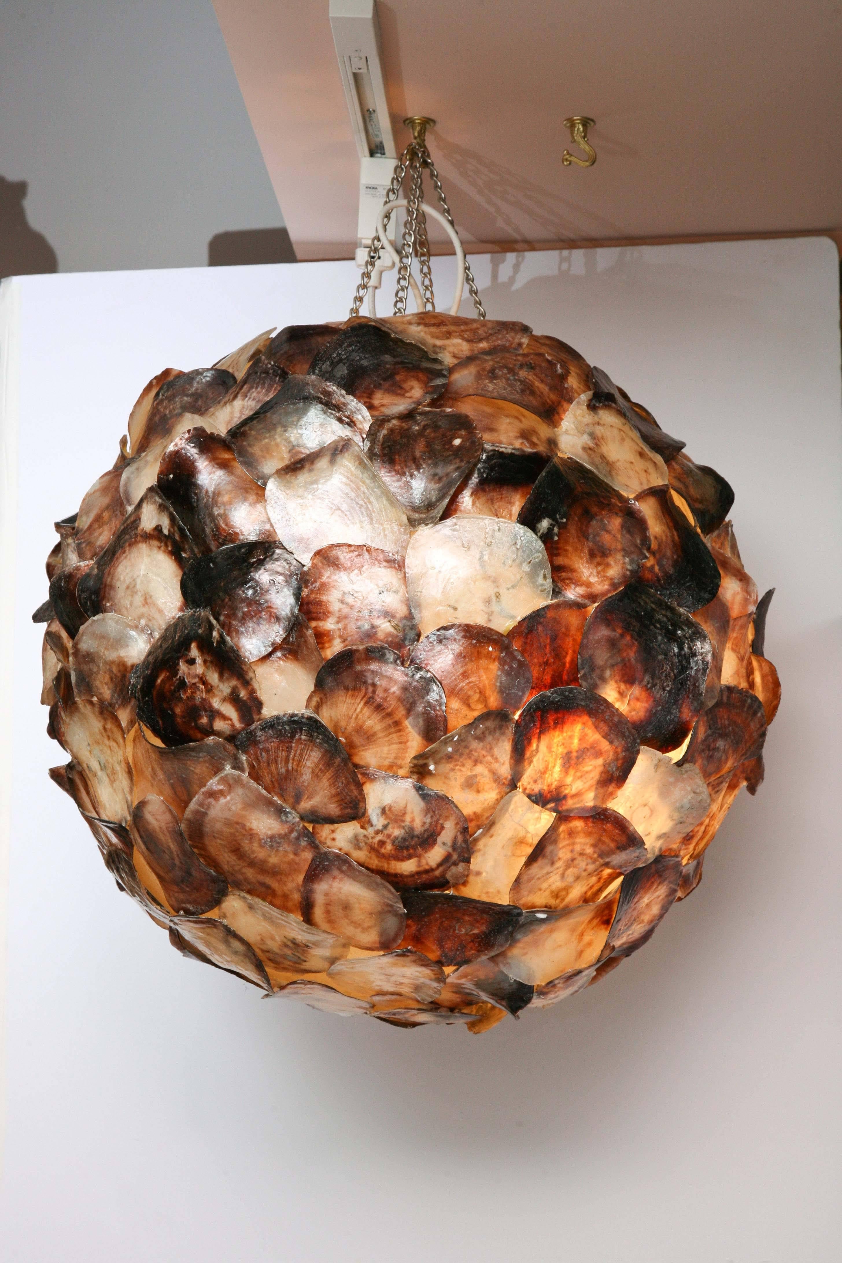 Oceanic SALE, SALE !!!!HUGE  CEILING OR floor SHELL PENDANT  only ONE  left ISLAND LIFE For Sale