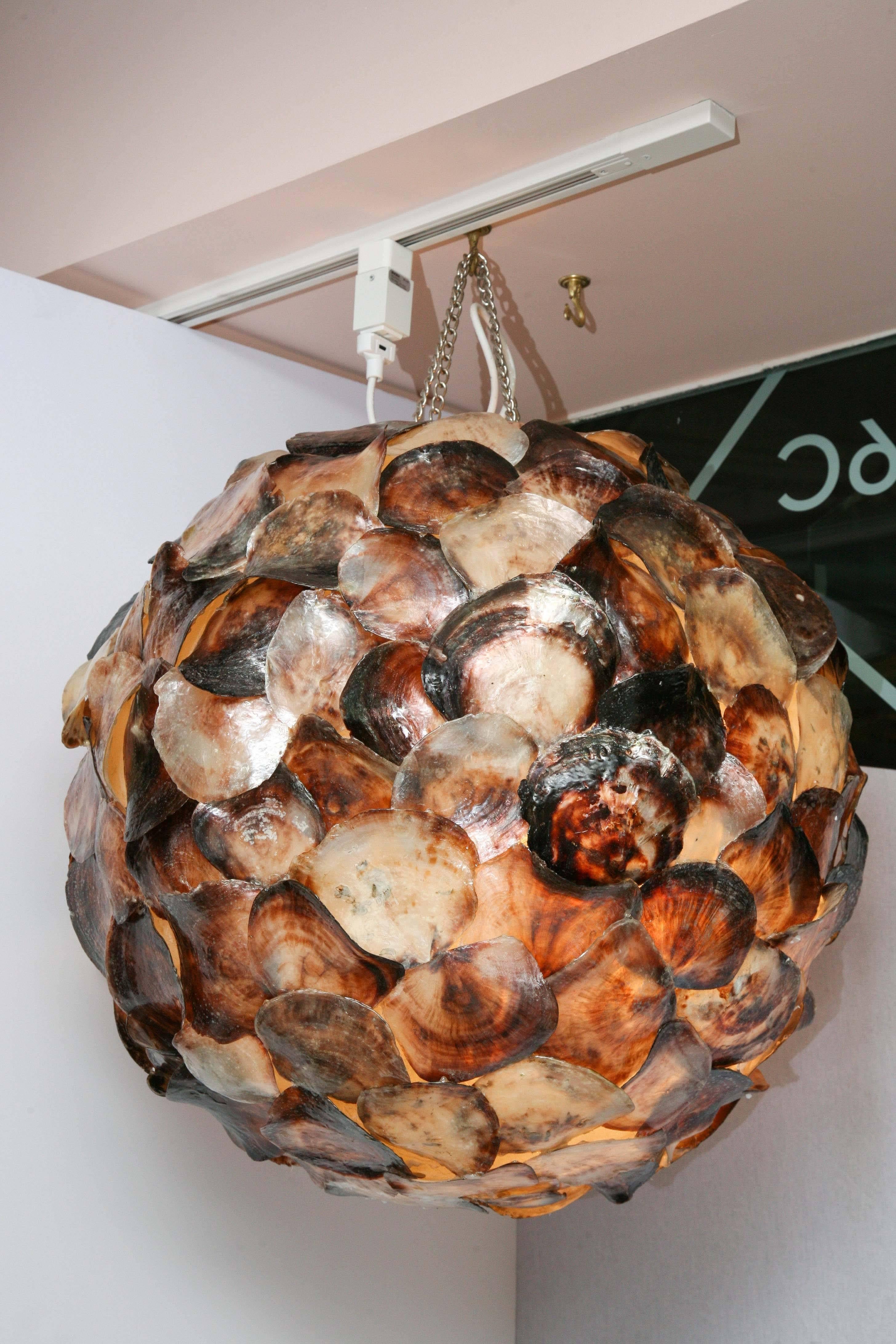 Shell SALE, SALE !!!!HUGE  CEILING OR floor SHELL PENDANT  only ONE  left ISLAND LIFE For Sale