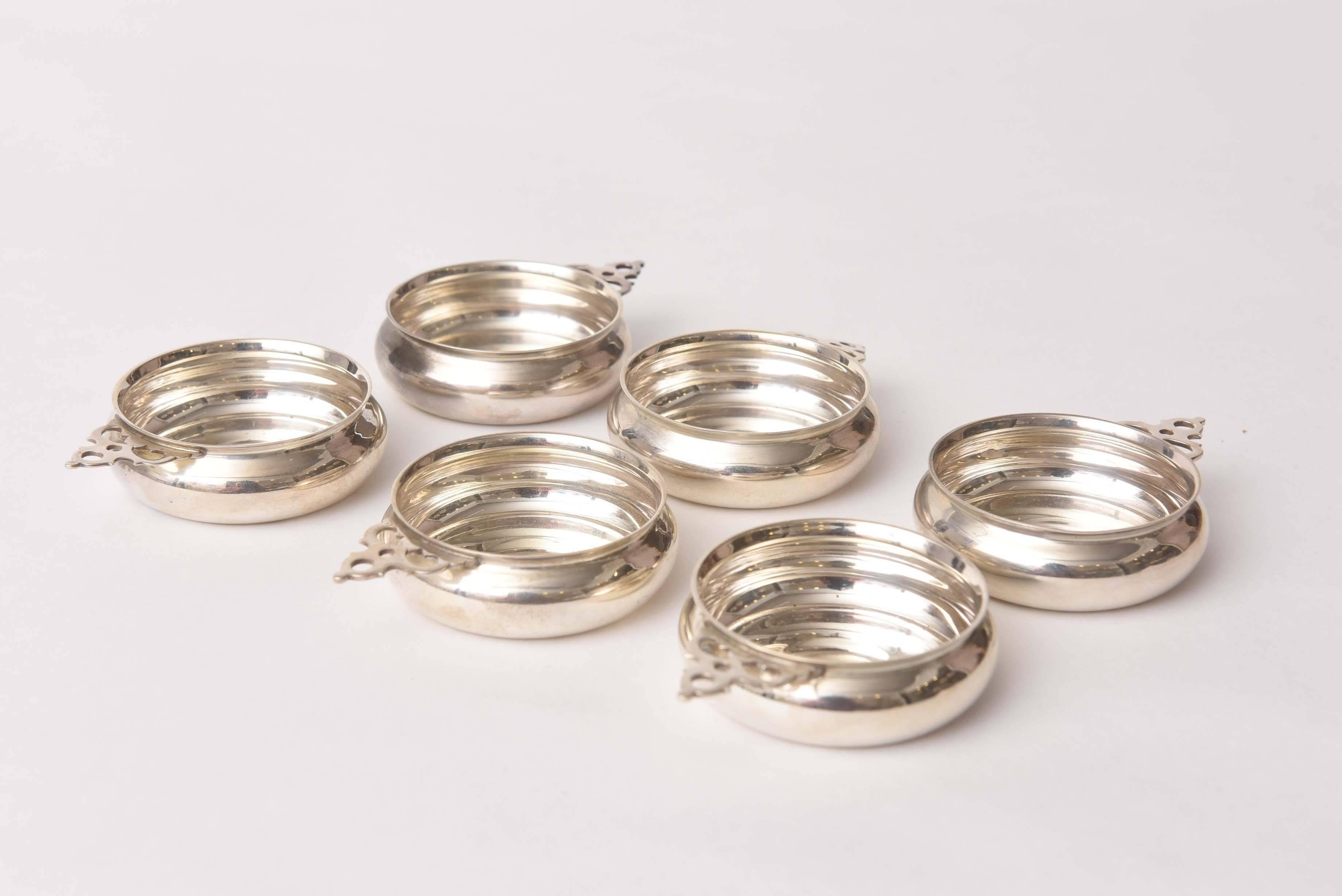 Set of Six (6) Tiffany Sterling Wine Tasters, Vintage and Classic Shape 2