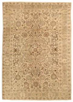 Tapis persan Tabriz - Laine Brown Ivoire Taupe Design - 75890