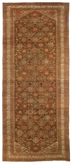 Tapis de sol Persan Malayer - Laine Brown Ivory Red Design - 75895