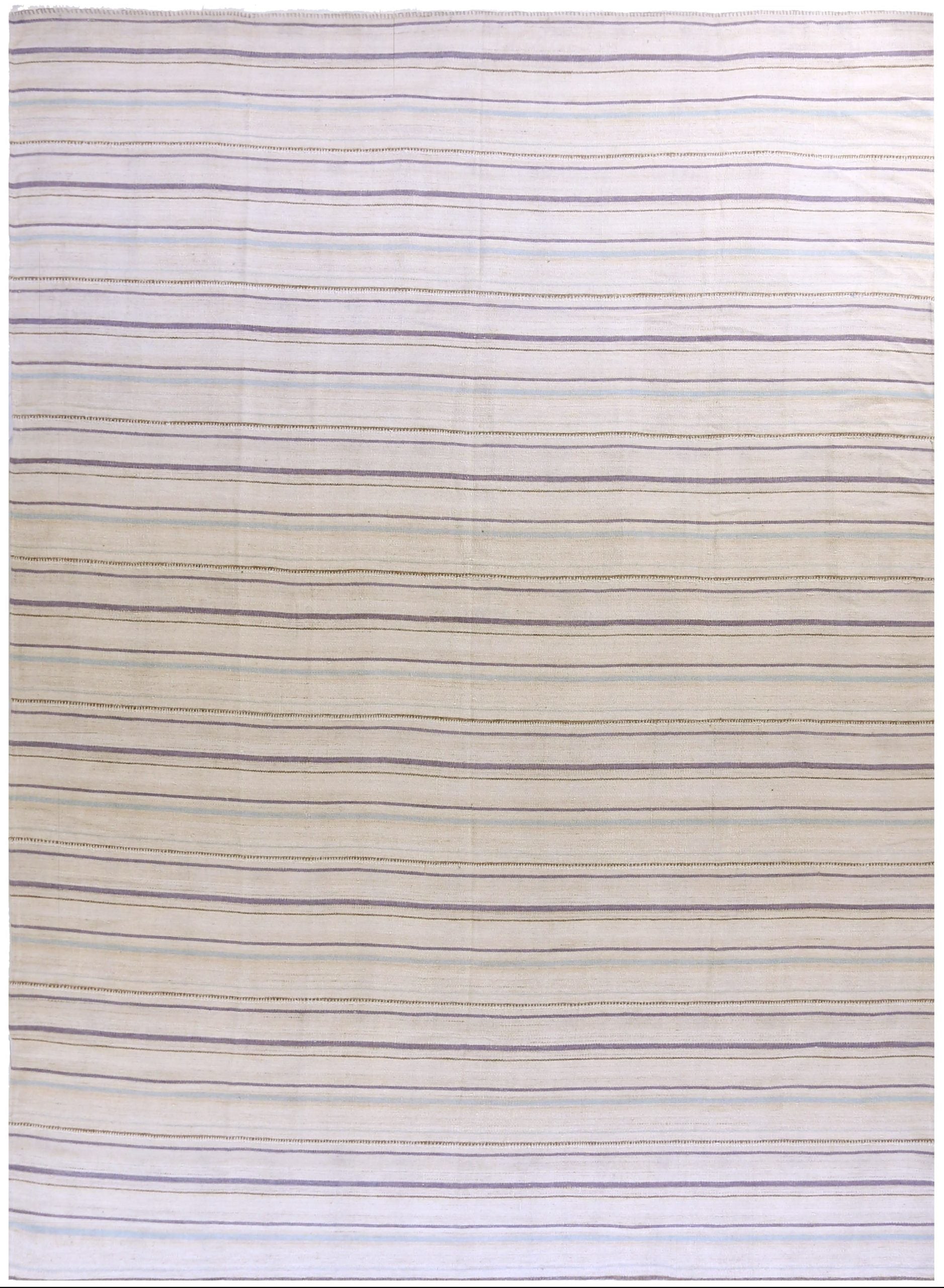 Persische Kelim-Teppiche - Wolle Blau Elfenbein Design - 88217