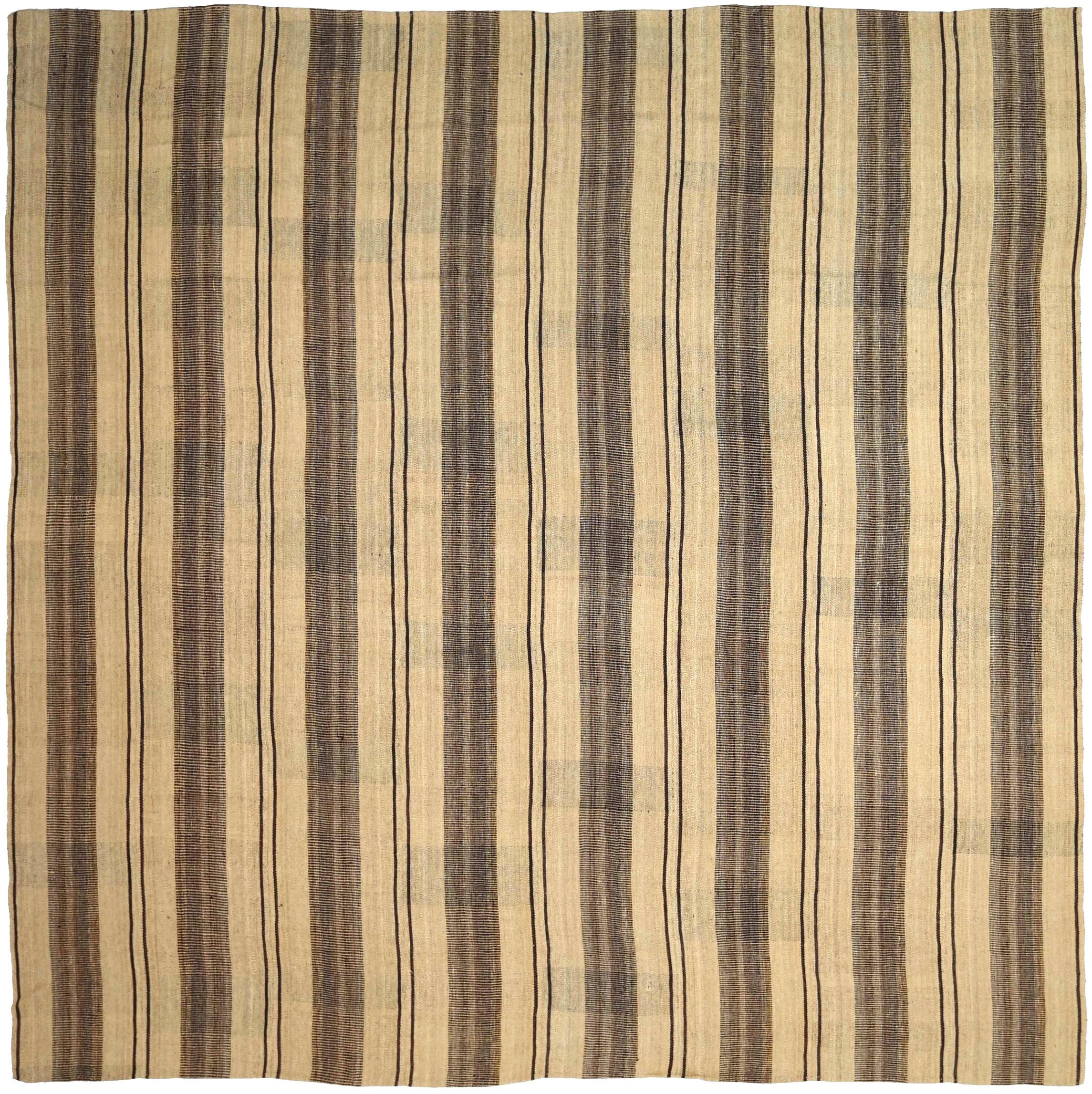 Persische Kilim Quadratische Teppiche - Wolle Braun Elfenbein Design - 88386