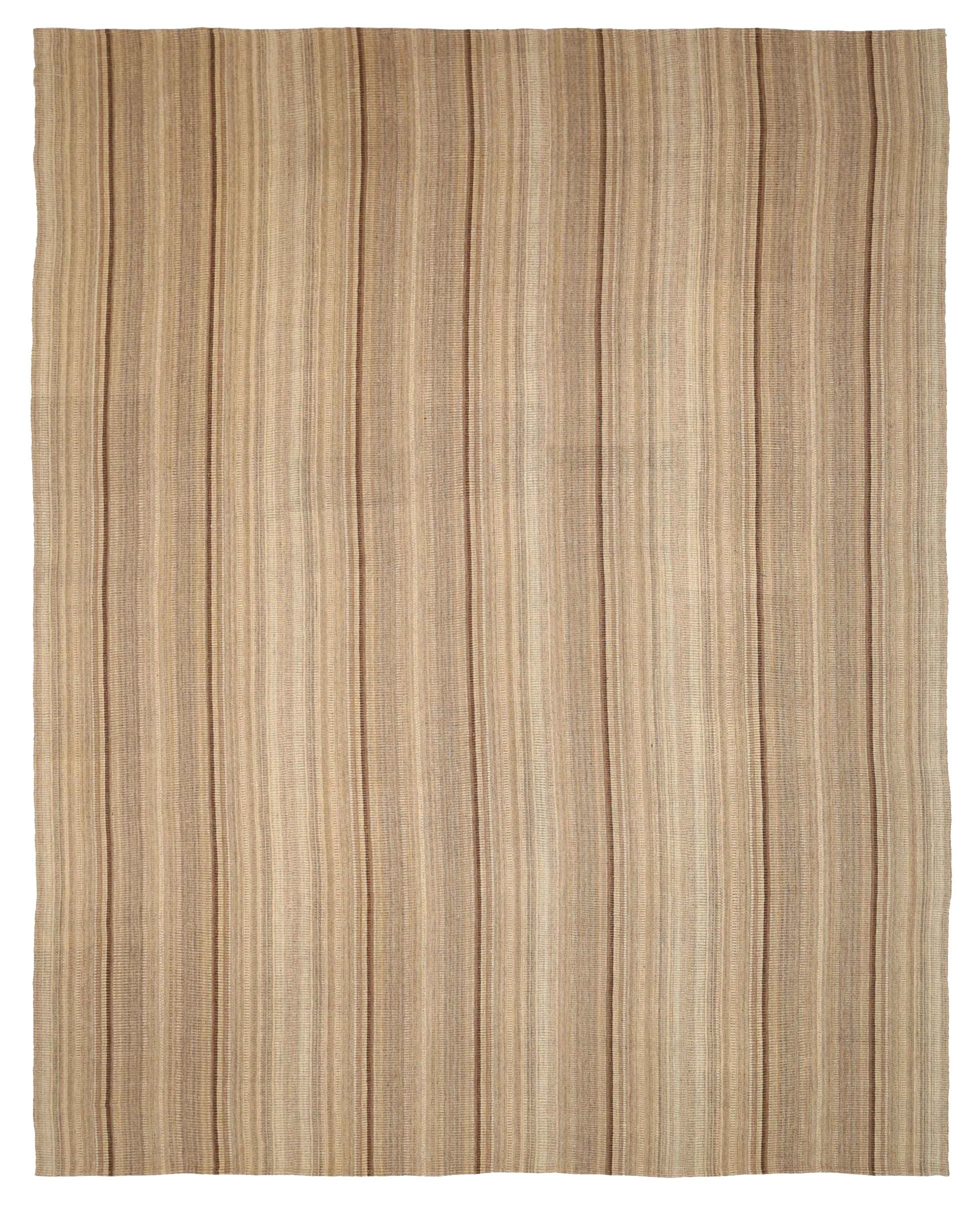Alfombras Persas Kilim - Diseño Lana Marrón Marfil Topo - 88681