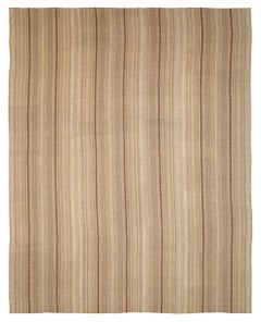Persian Kilim Area Rugs - Wool Brown Ivory Taupe Design - 88681